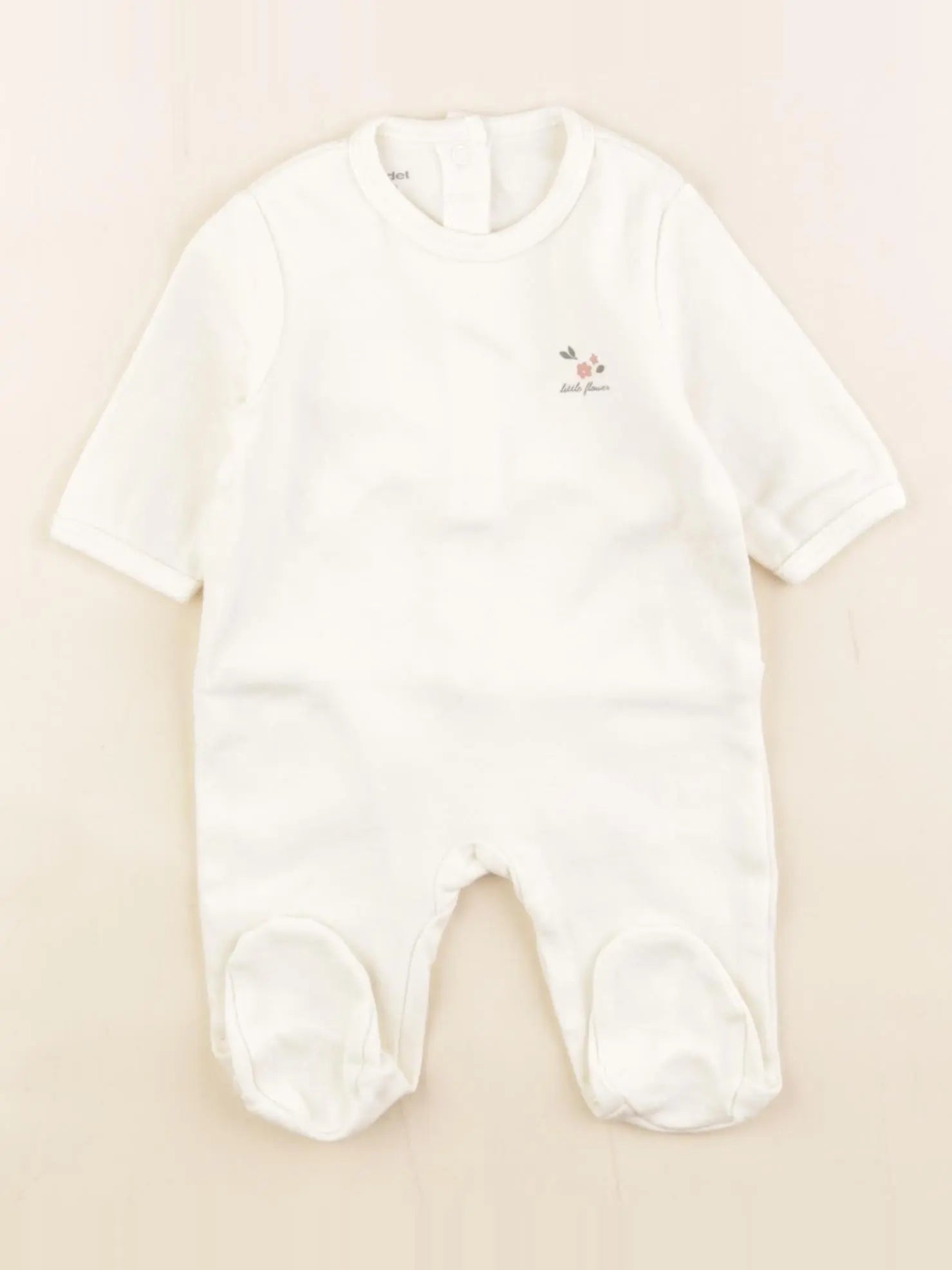 Vertbaudet - pyjama coton blanc - 1 mois