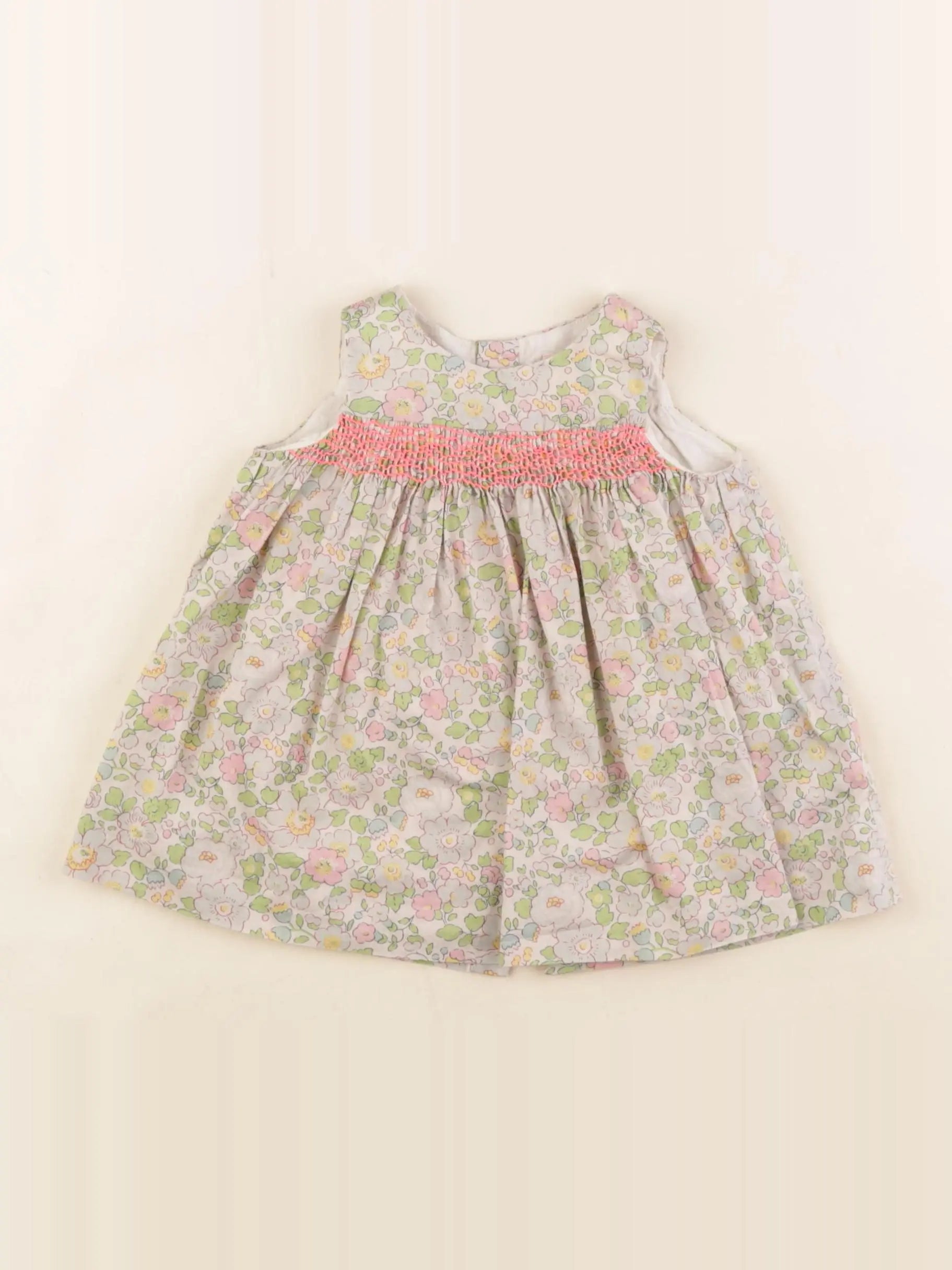 Bonpoint - robe vert, rose - 6 mois