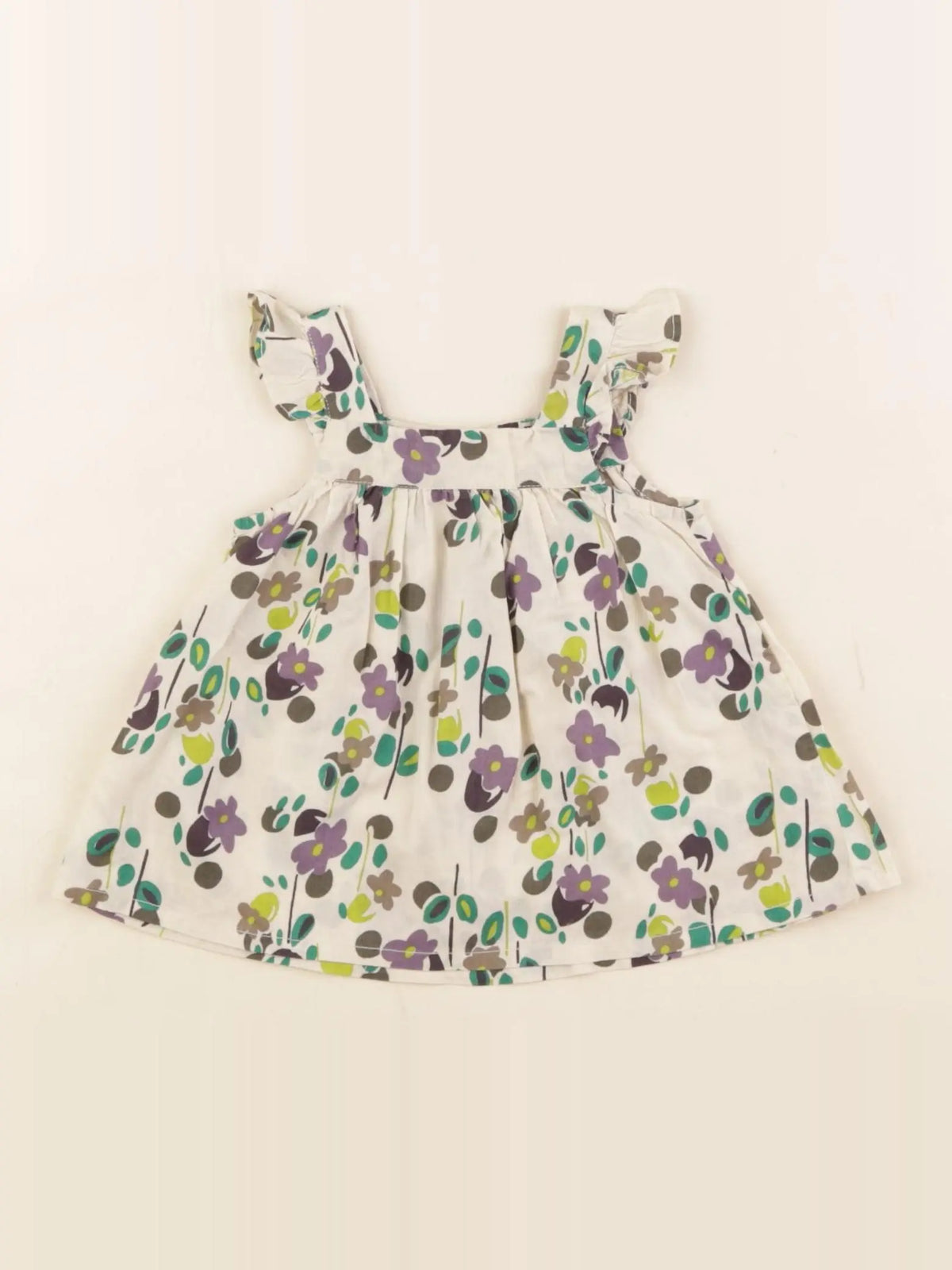 Bonpoint - blouse beige, violet - 6 mois