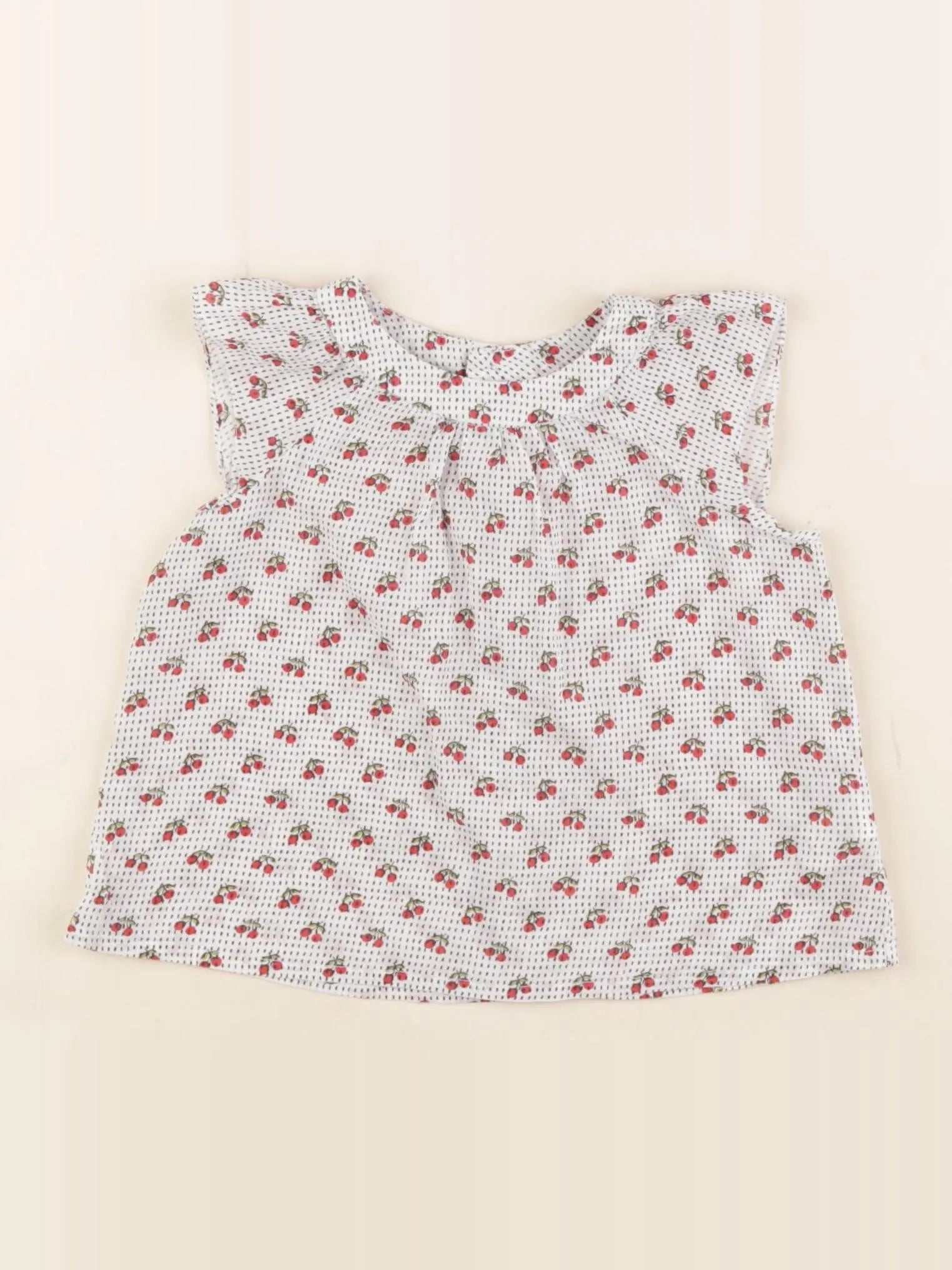 Bonpoint - blouse blanc, bleu - 12 mois