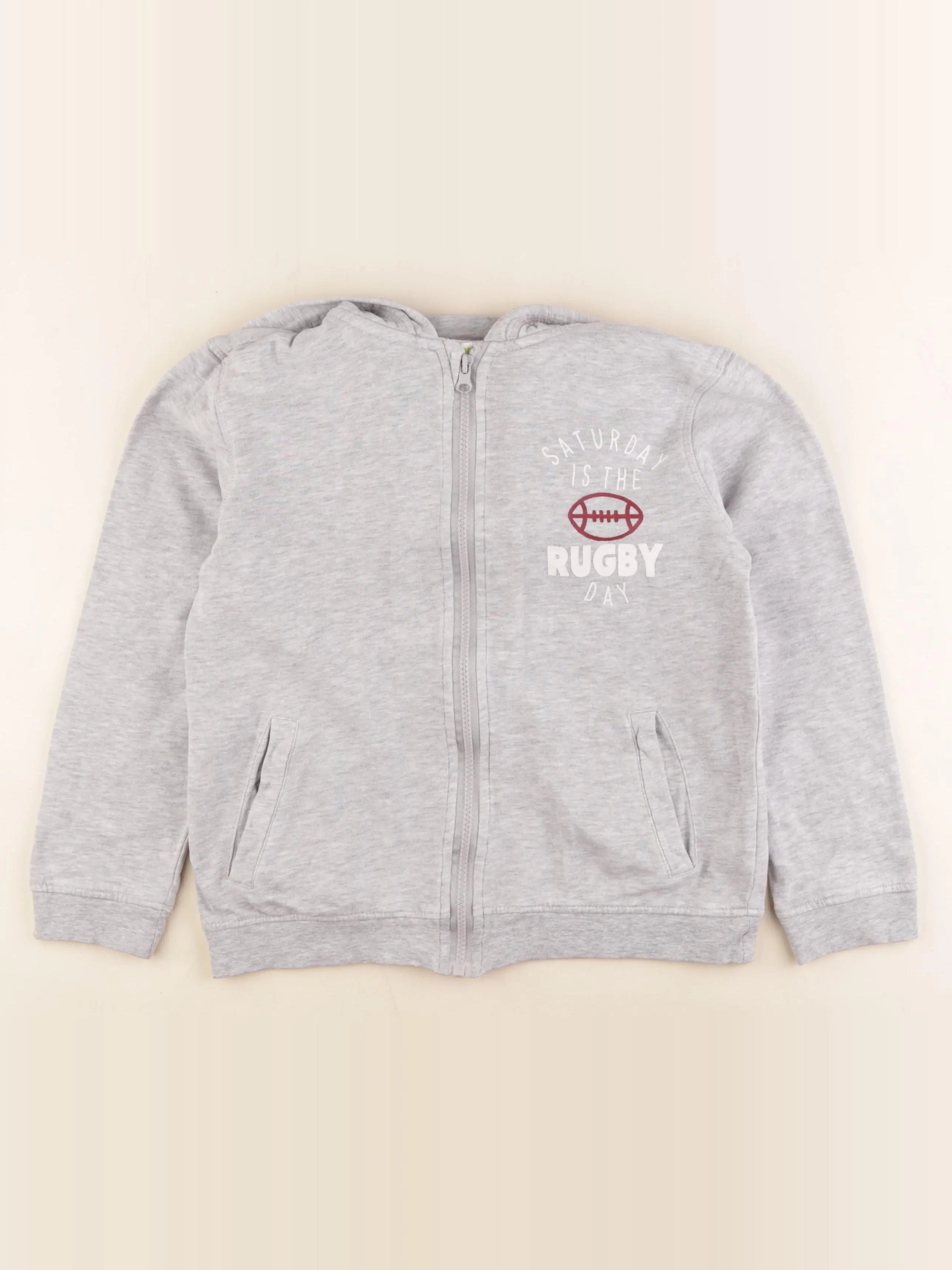 Vertbaudet - sweat gris - 10 ans
