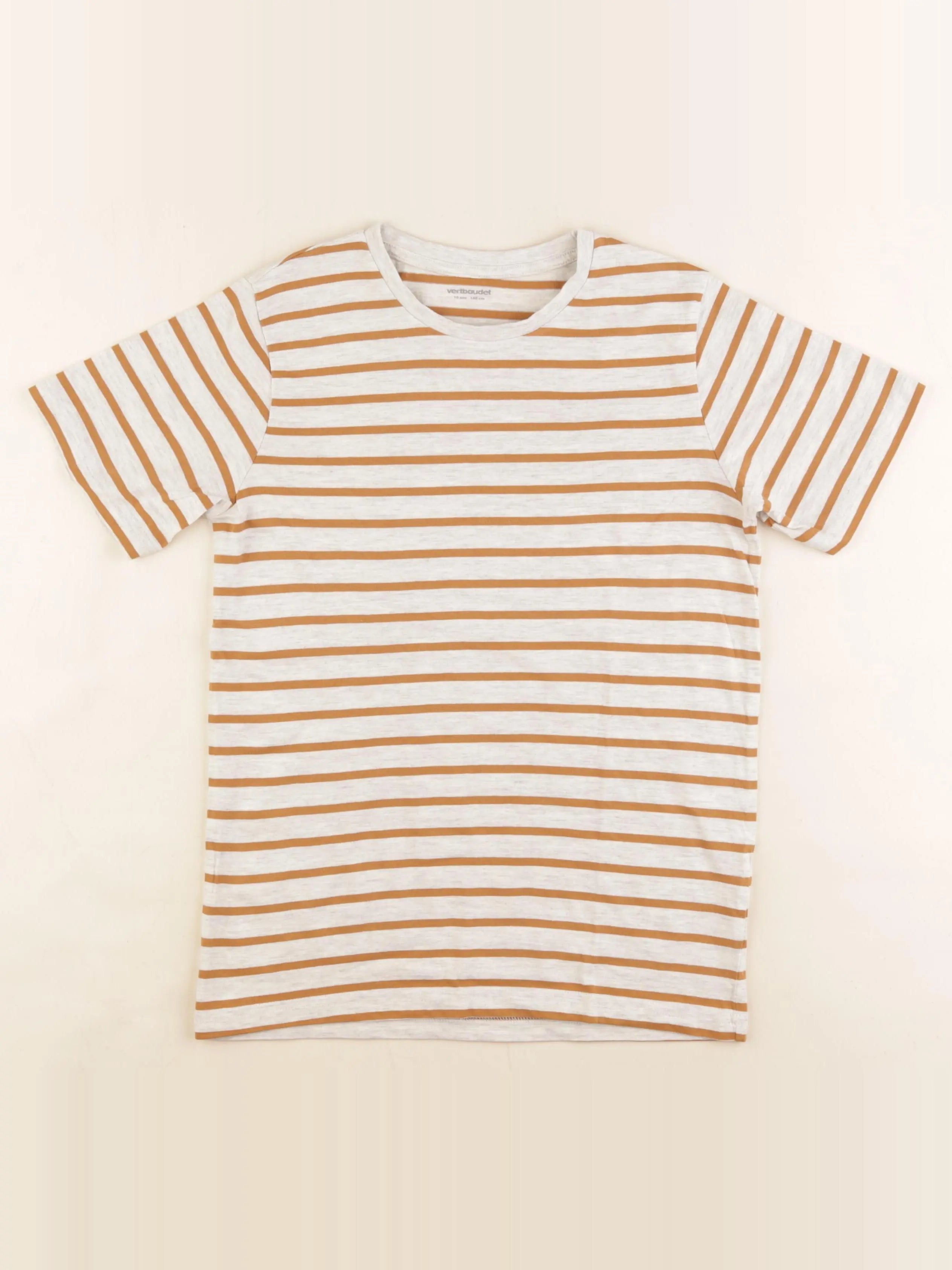 Vertbaudet - tee-shirt jaune, gris - 10 ans