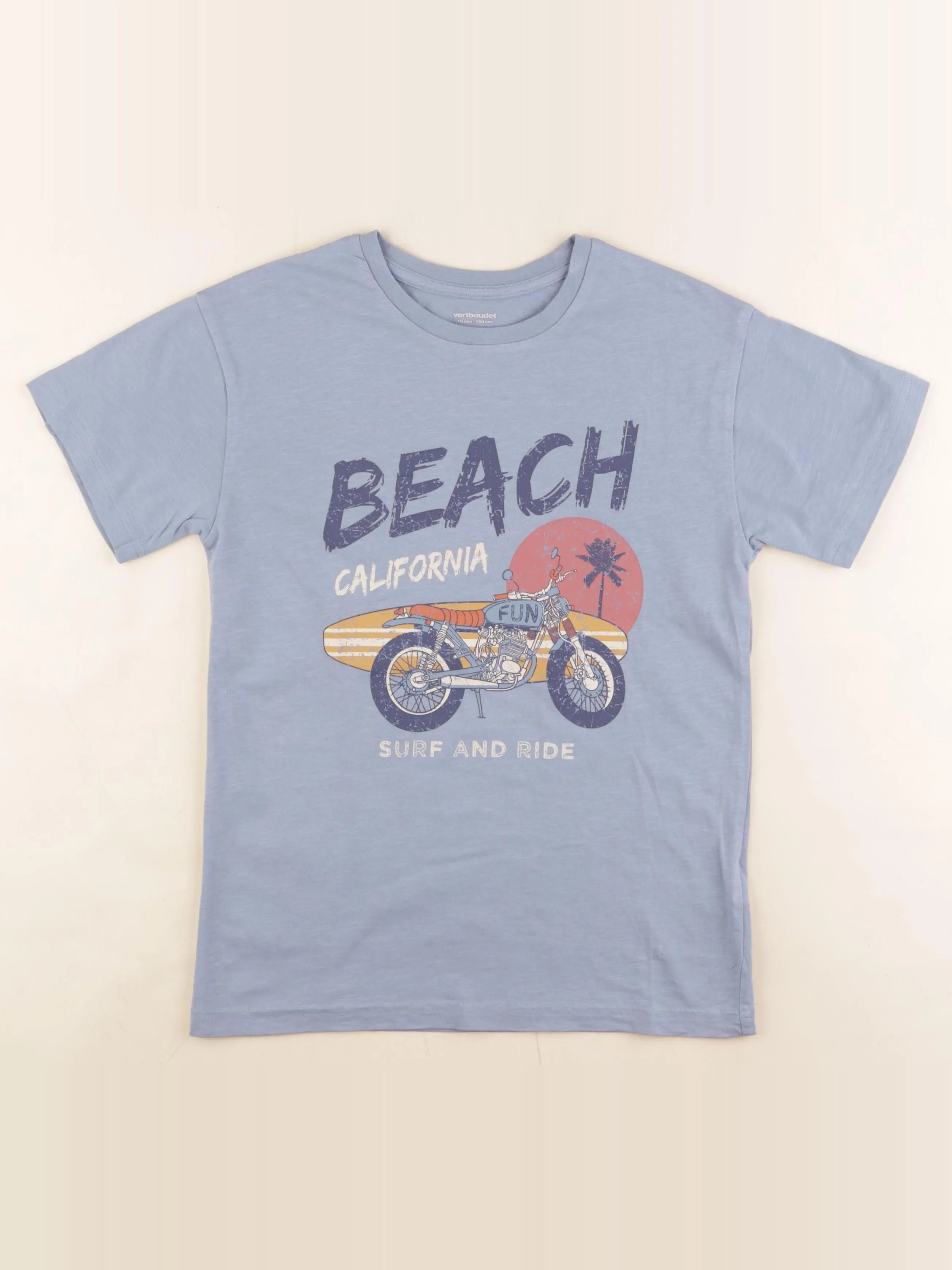 Vertbaudet - tee-shirt bleu - 10 ans