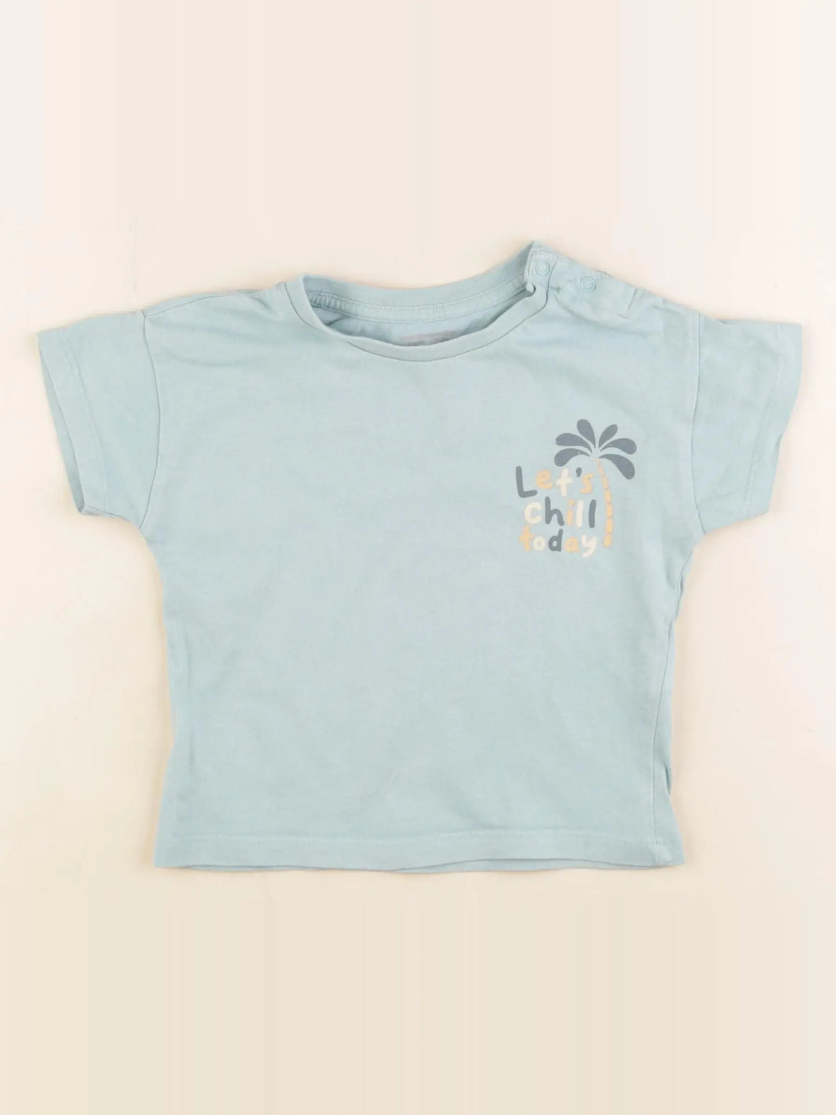 Vertbaudet - tee-shirt imprimé au dos vert - 2 ans