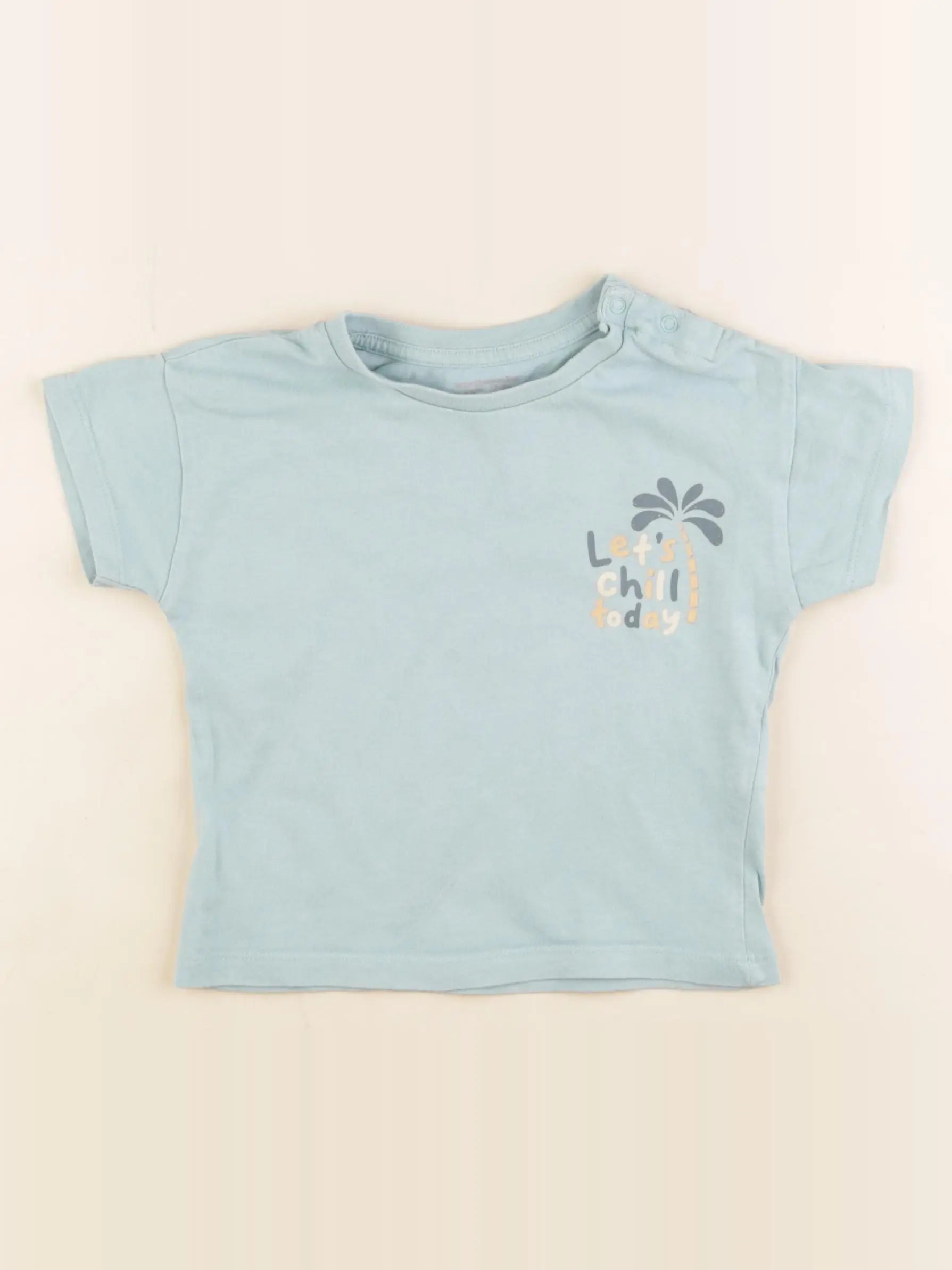 Vertbaudet - tee-shirt imprimé au dos vert - 2 ans