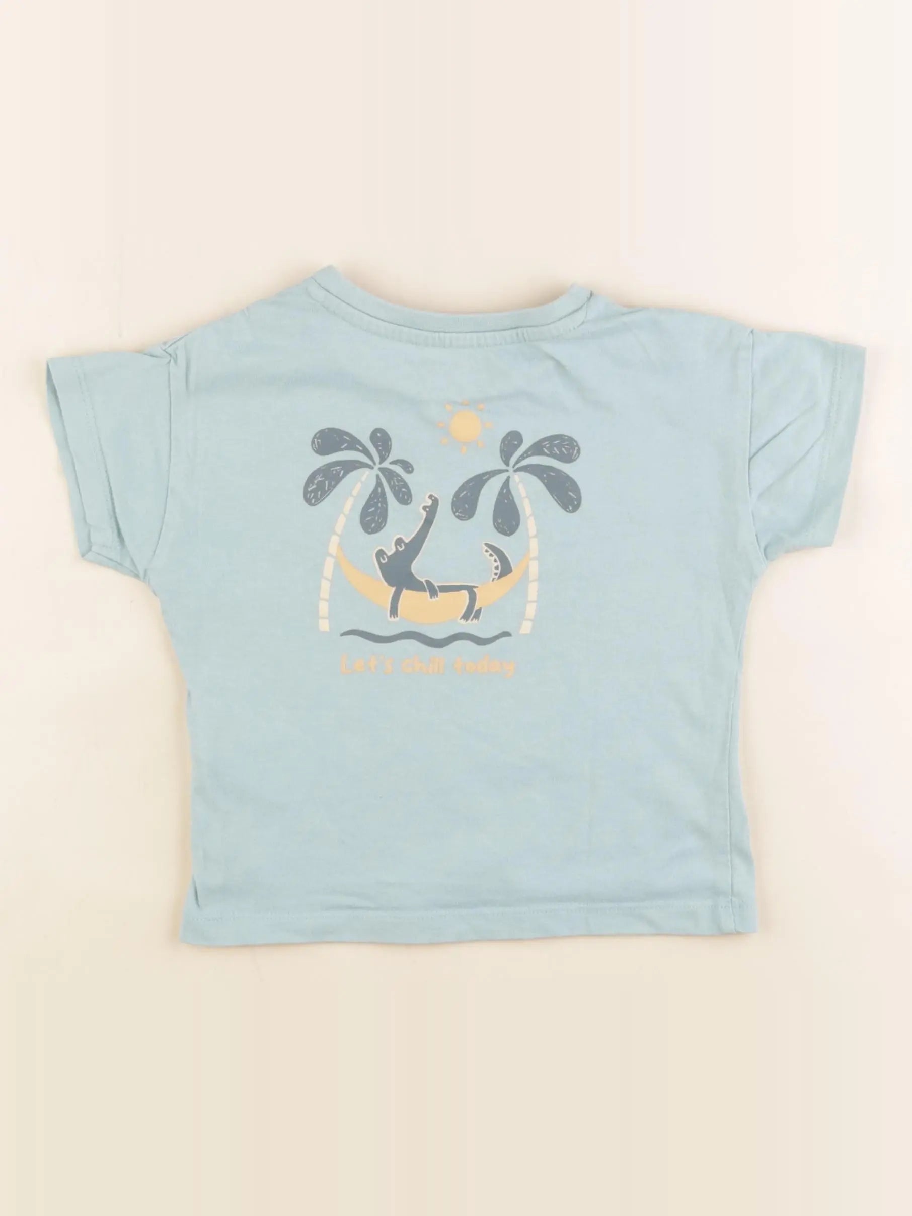 Vertbaudet - tee-shirt imprimé au dos vert - 2 ans