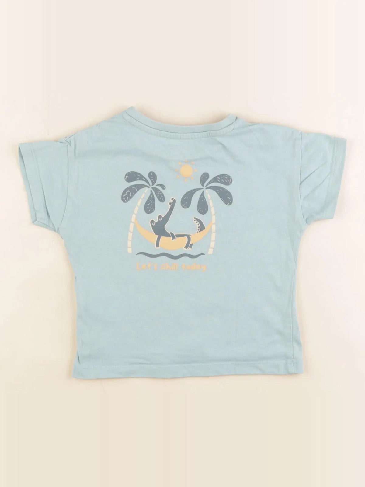 Vertbaudet - tee-shirt imprimé au dos vert - 2 ans