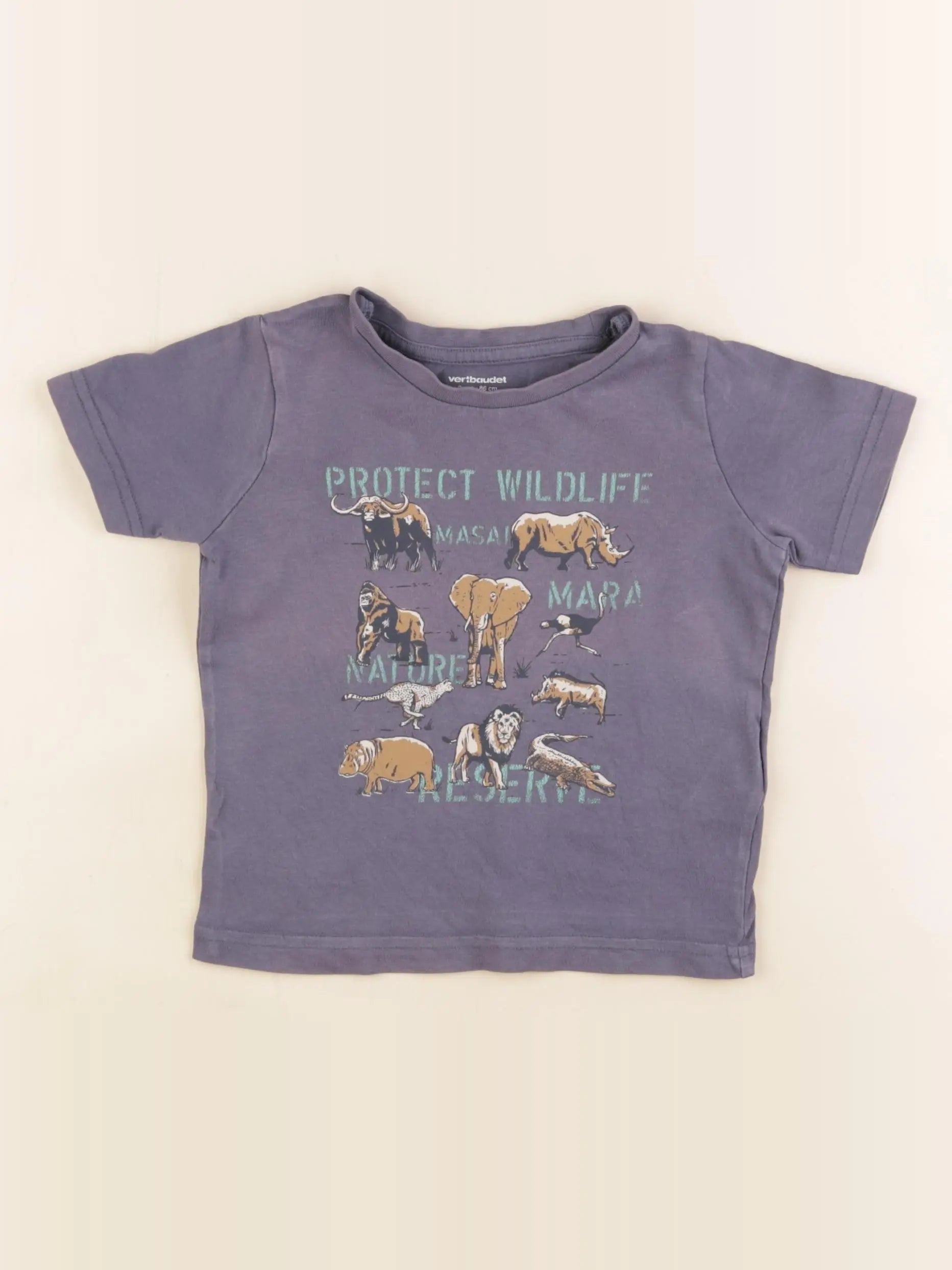 Vertbaudet - tee-shirt bleu - 2 ans