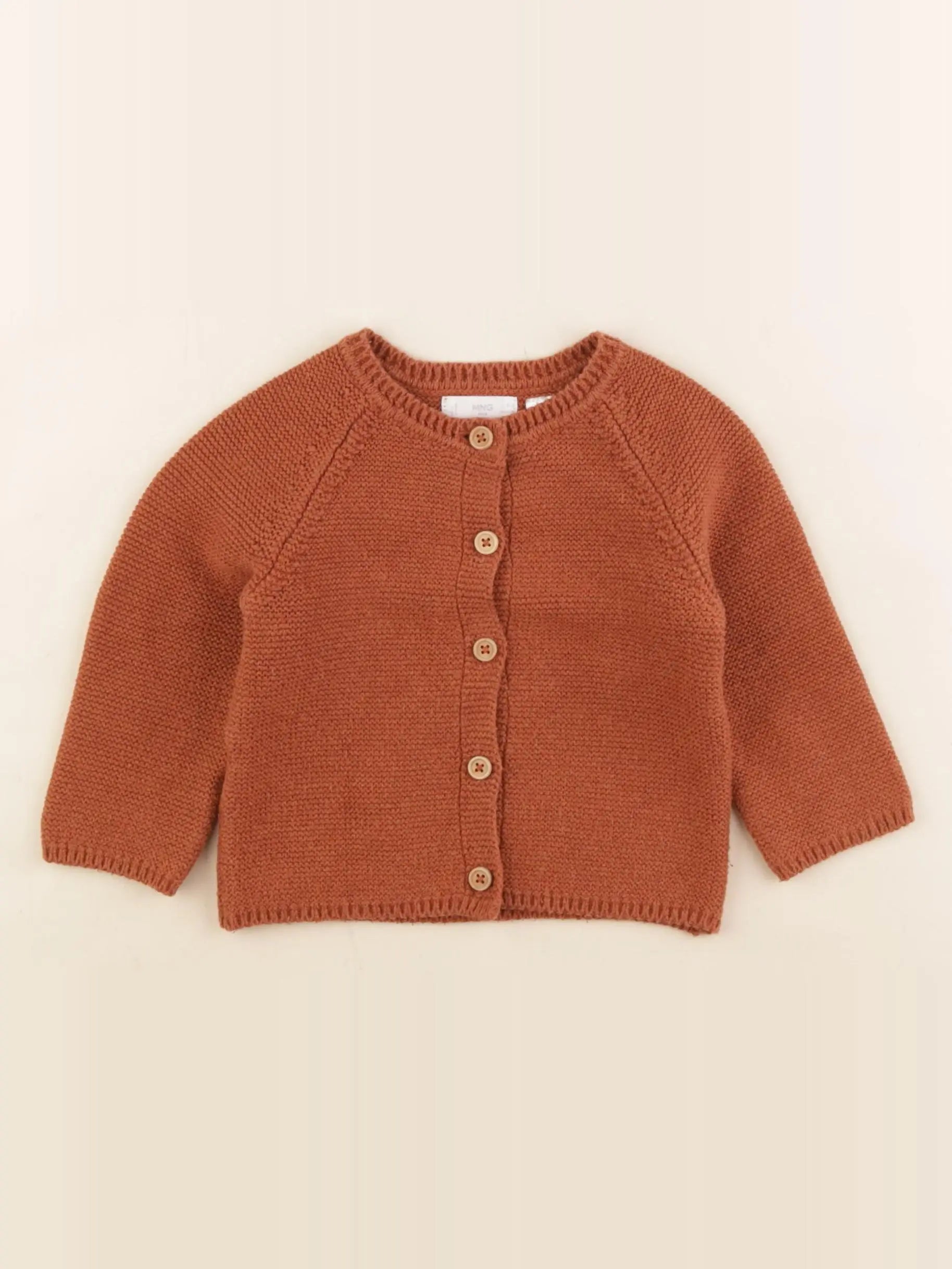 Mango - gilet marron - 6/9 mois