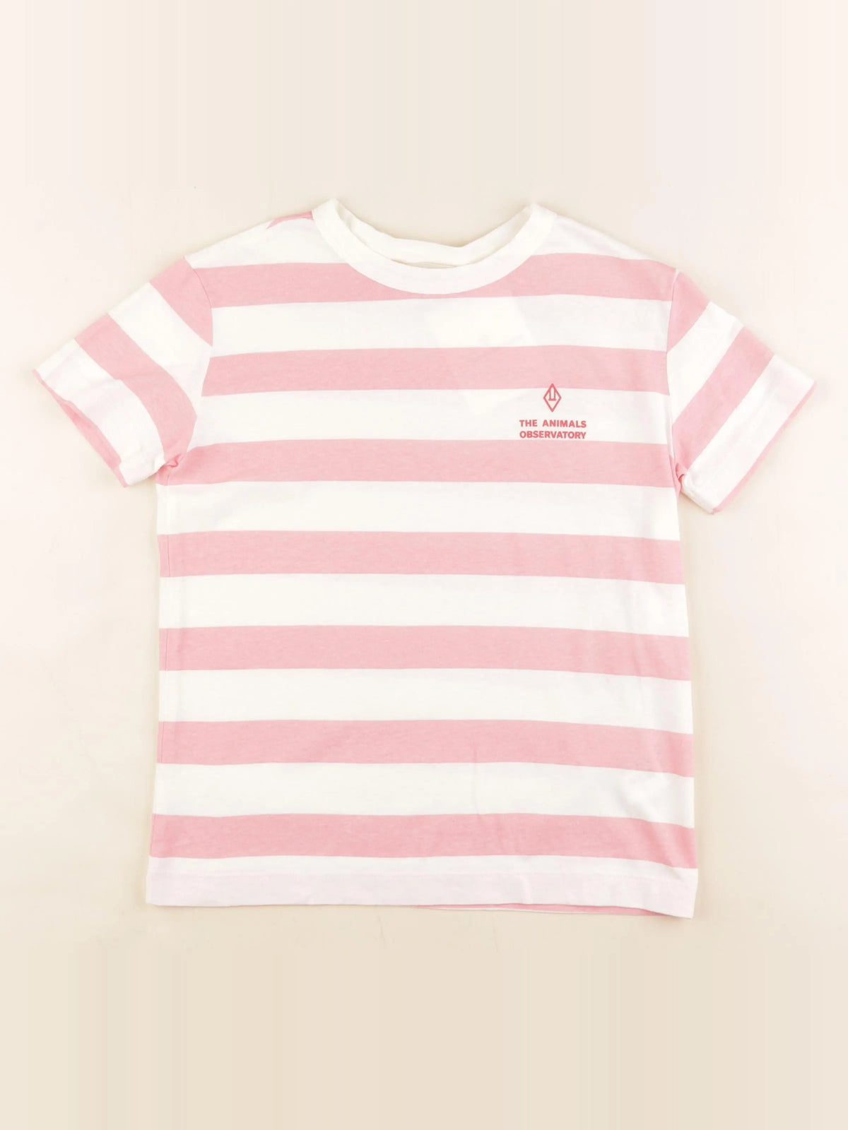 The animals observatory - tee-shirt blanc, rose - 8 ans