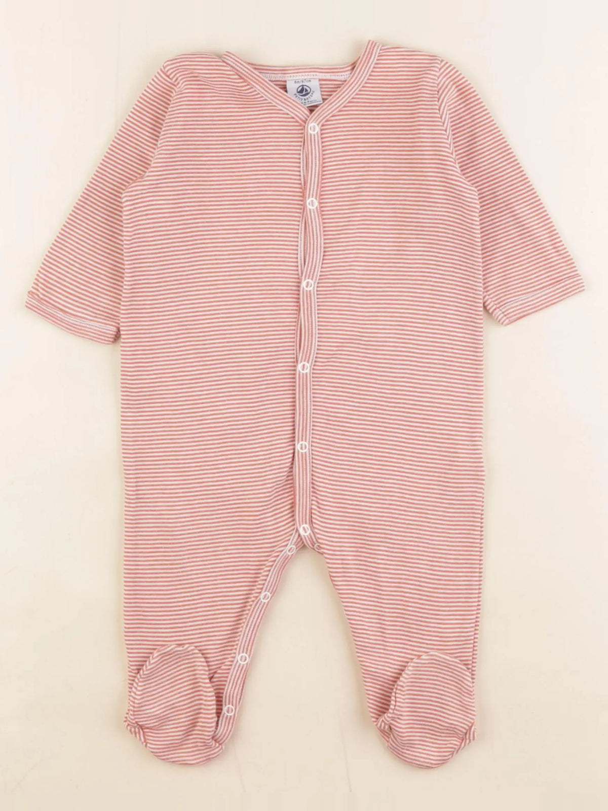 Petit Bateau - pyjama coton orange - 6 mois