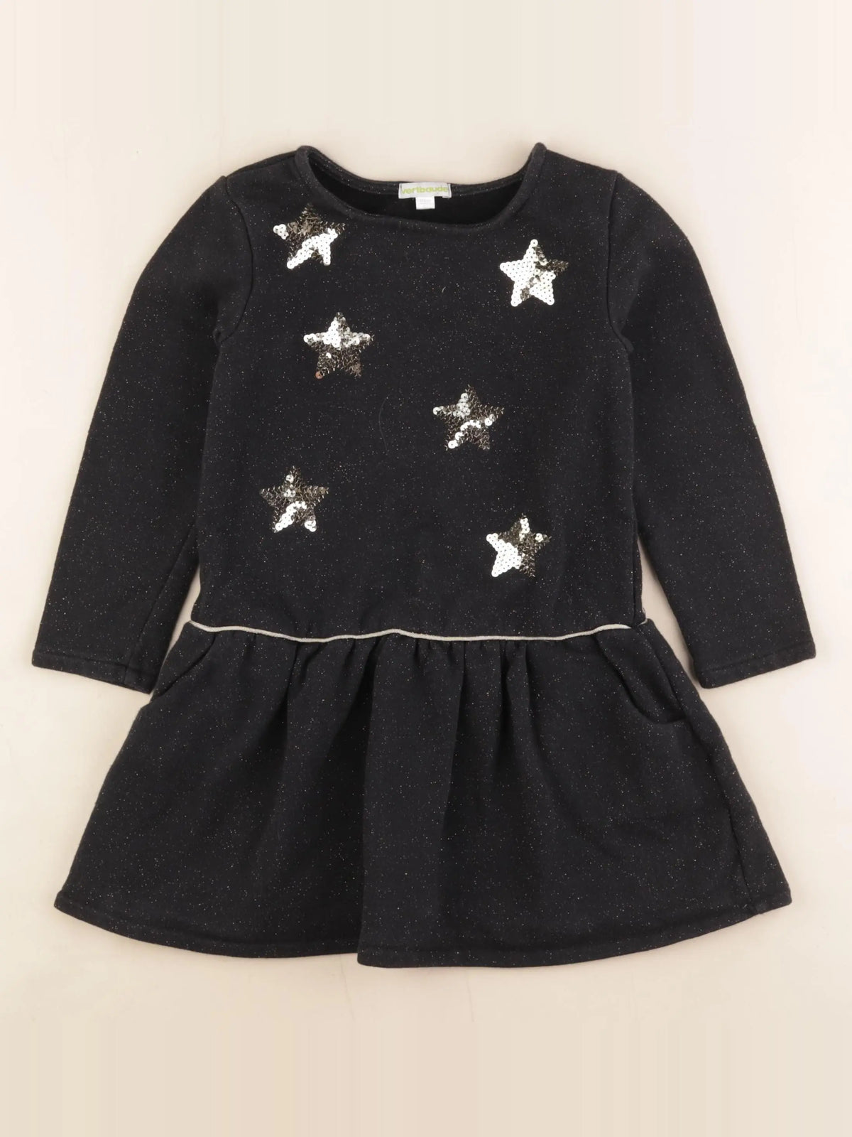 Vertbaudet - robe noir, or - 6 ans