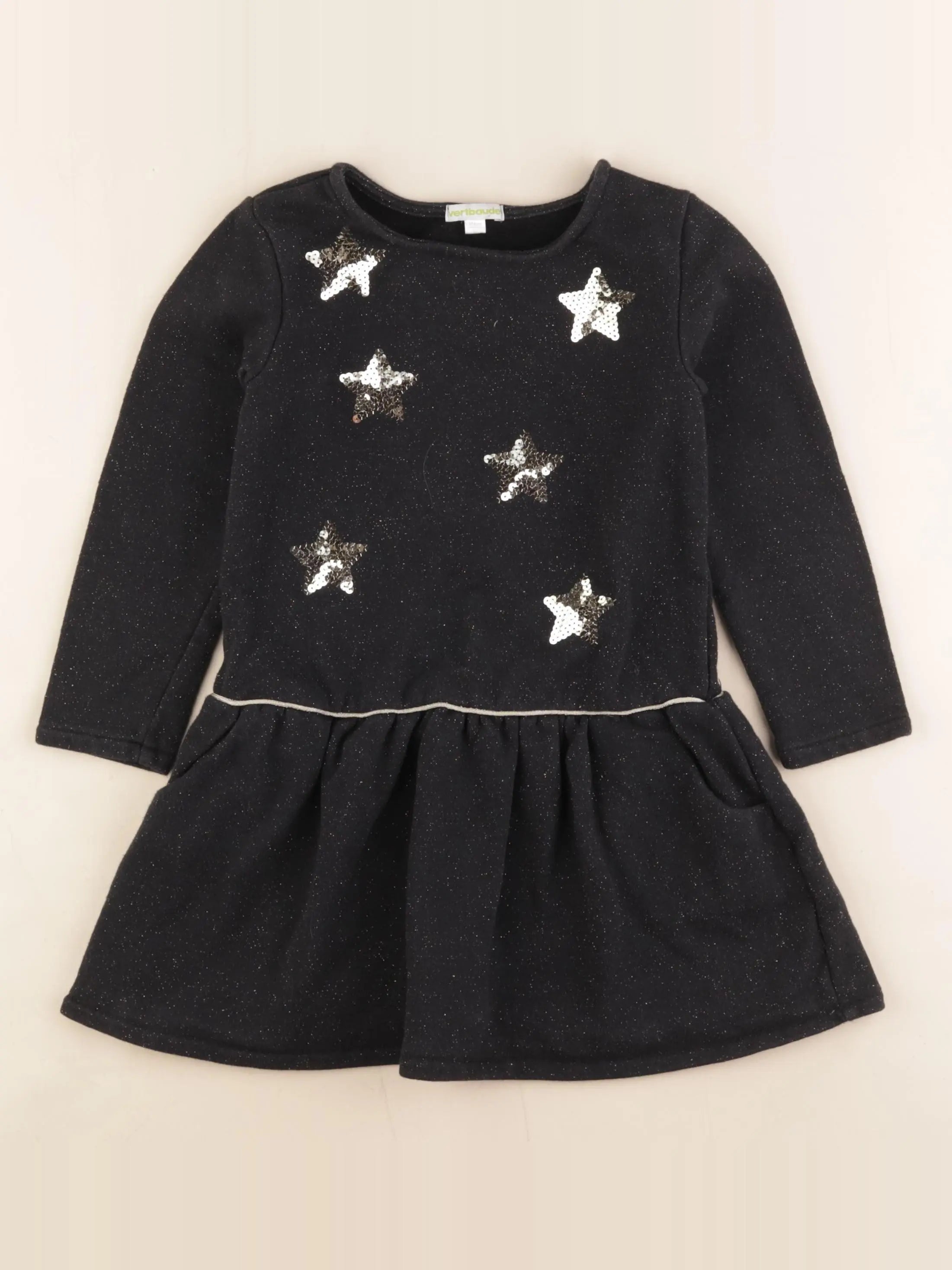 Vertbaudet - robe noir, or - 6 ans