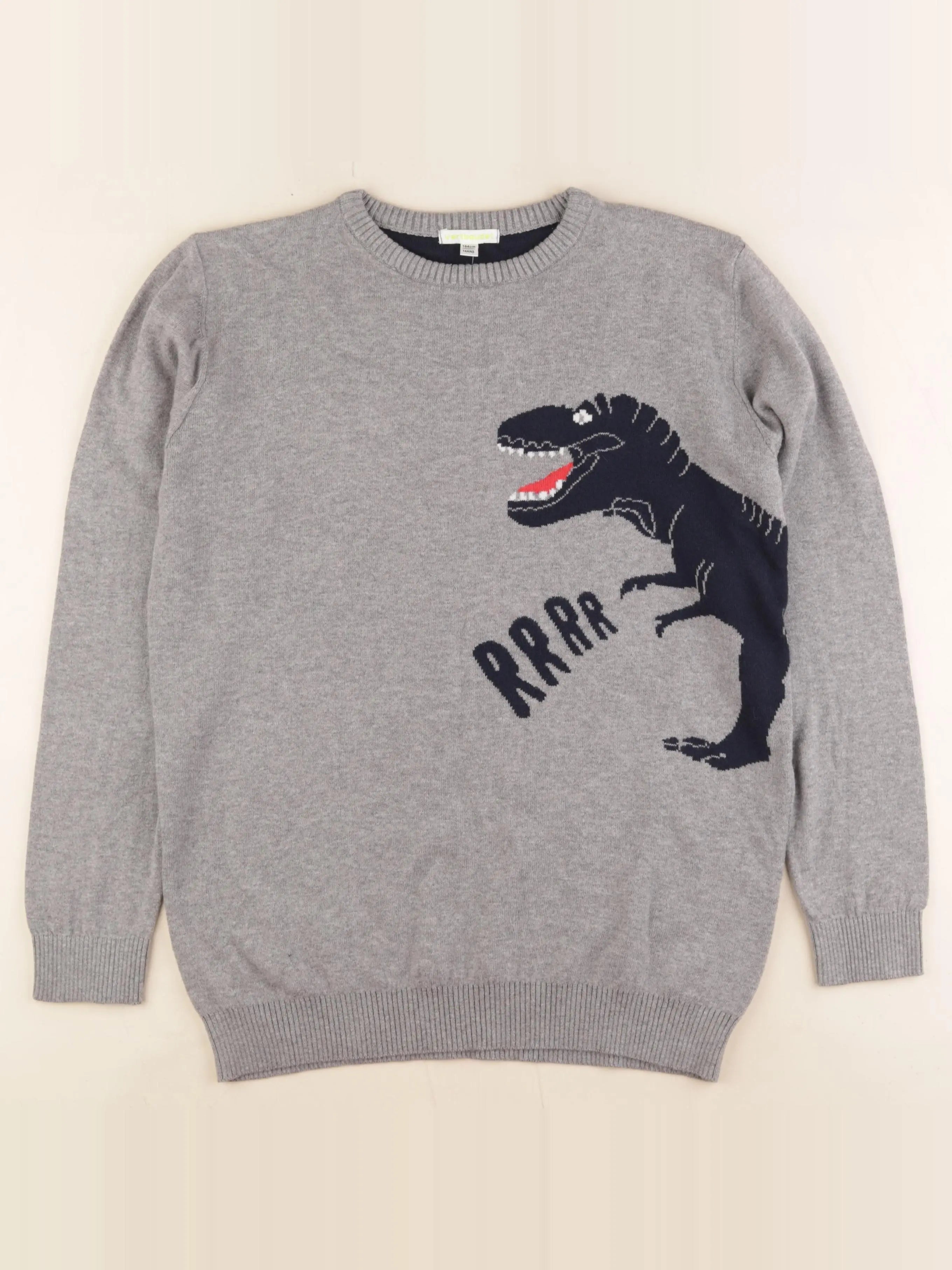 Vertbaudet - pull gris - 14 ans