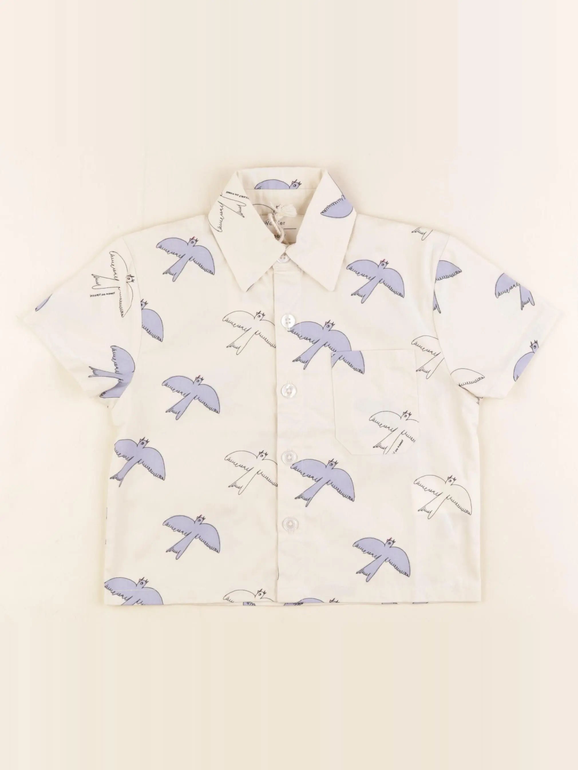 Wander & Wonder - chemise beige, violet - 1 an à 2 ans