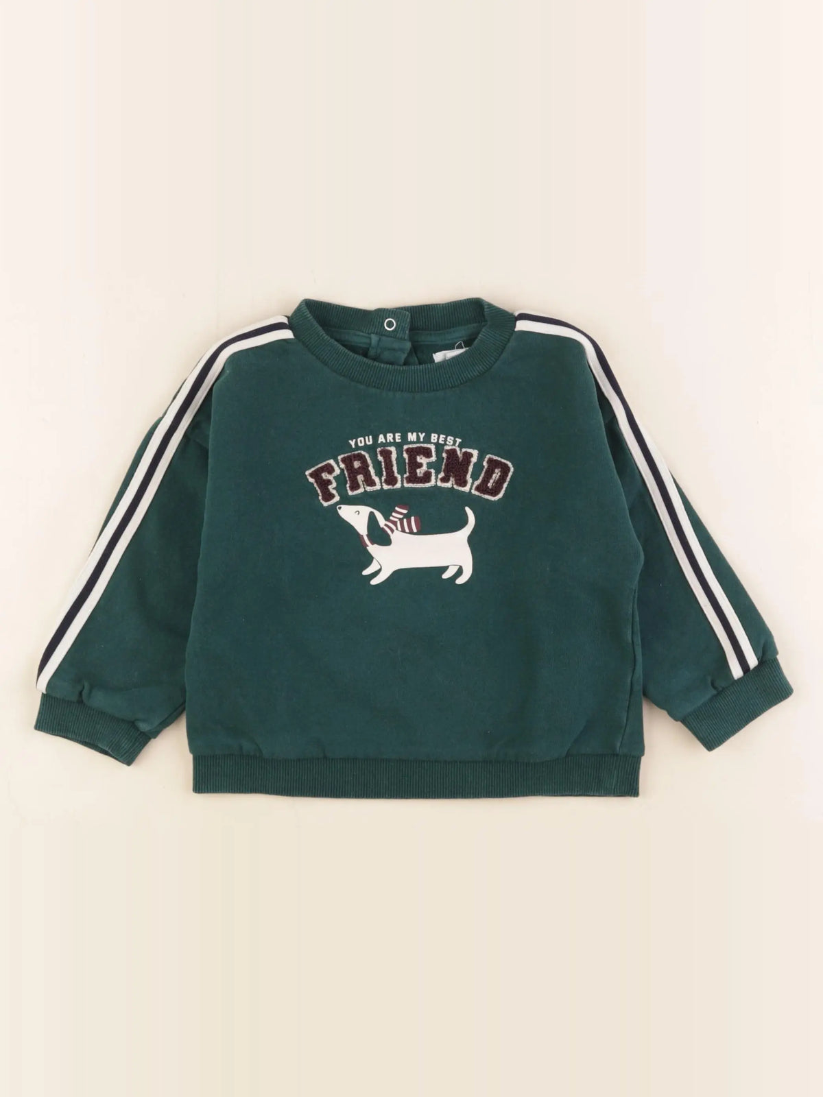 Vertbaudet - sweat vert - 24 mois