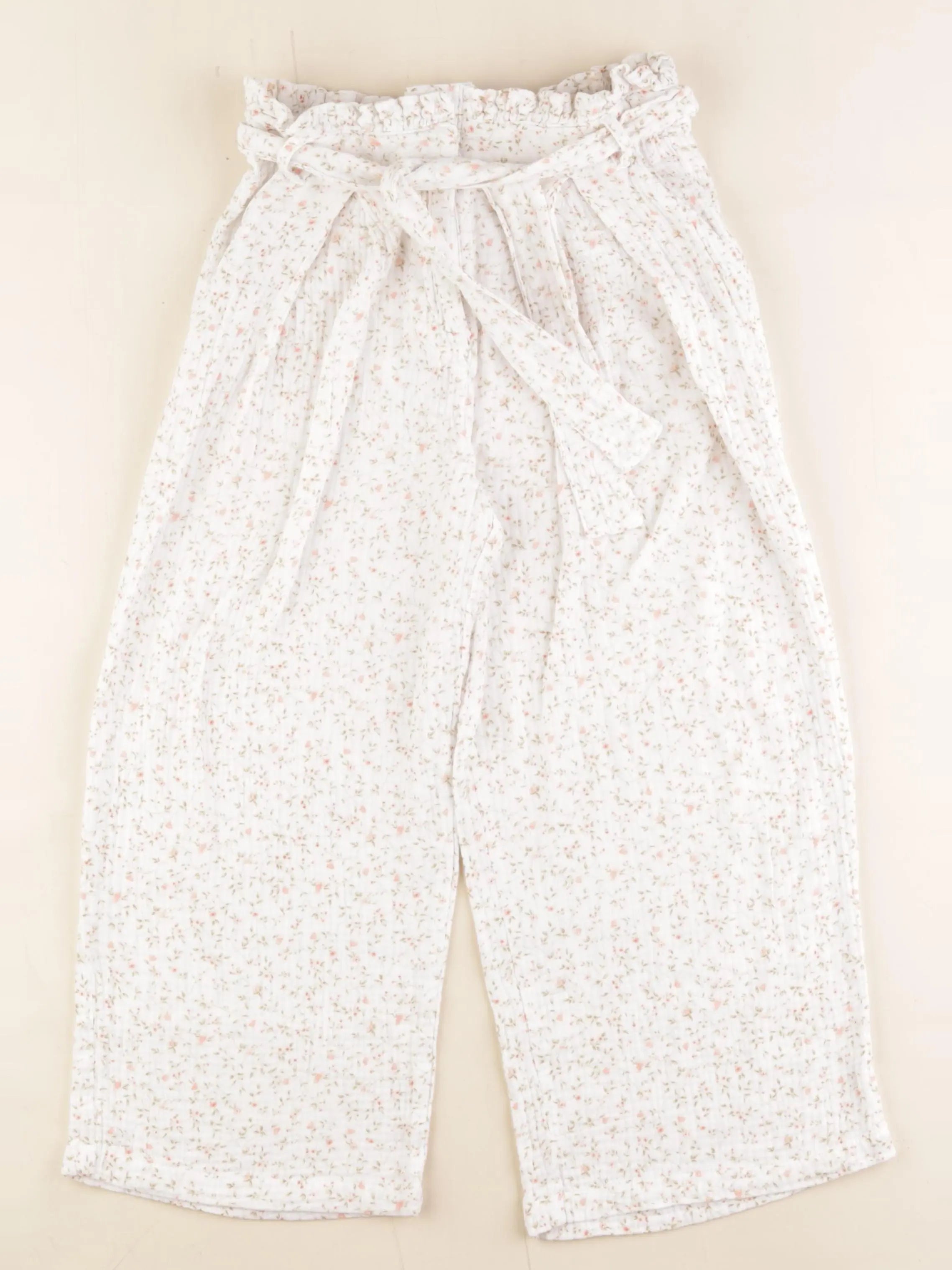 Vertbaudet - pantalon blanc, rose - 9 ans