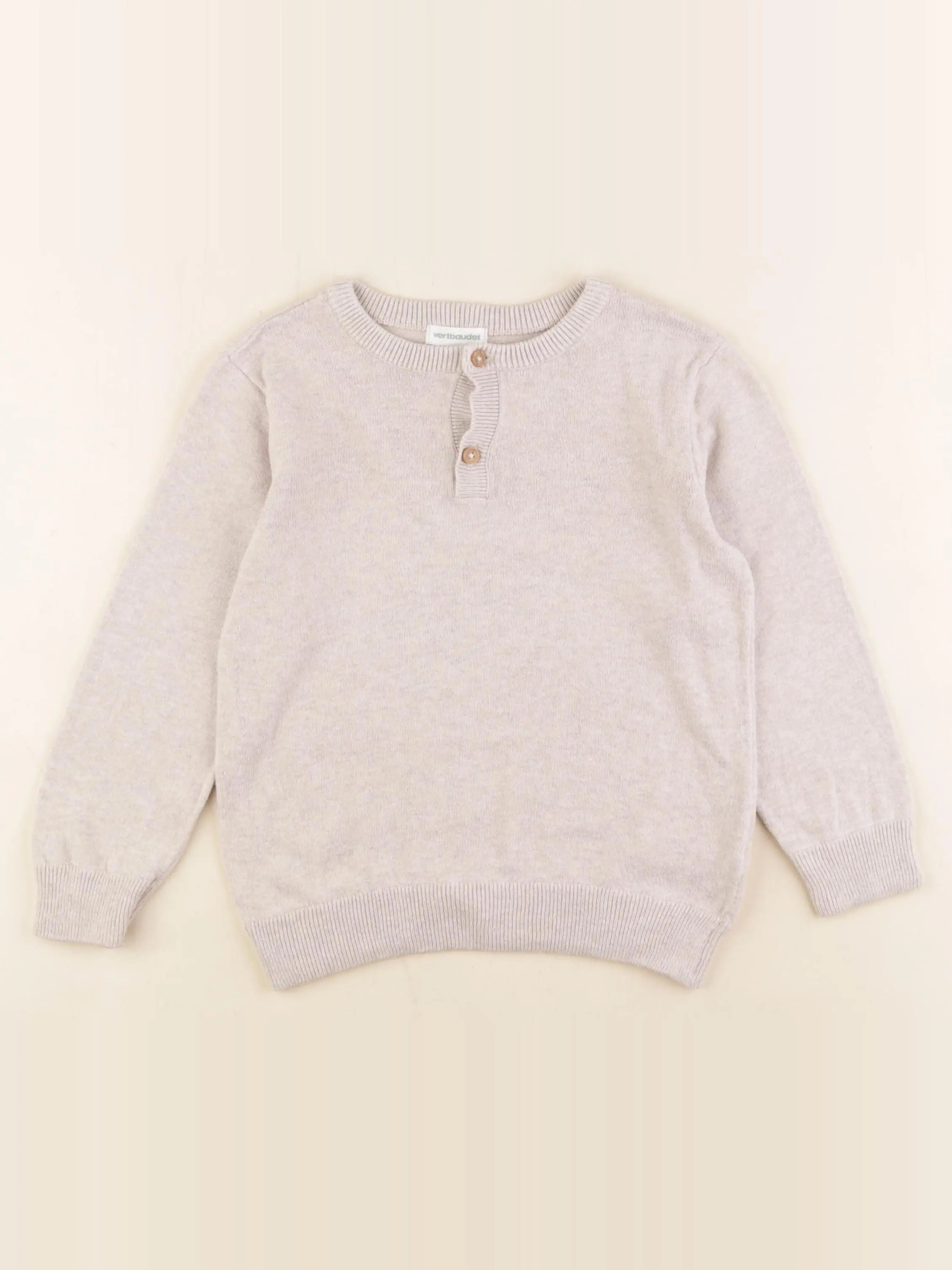 Vertbaudet - pull beige - 5 ans