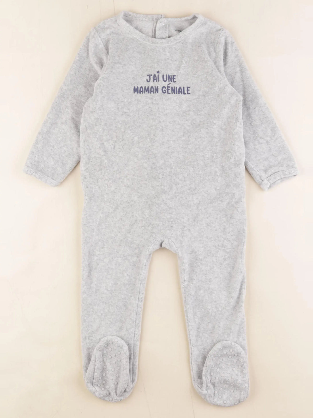 Vertbaudet - pyjama velours gris - 2 ans