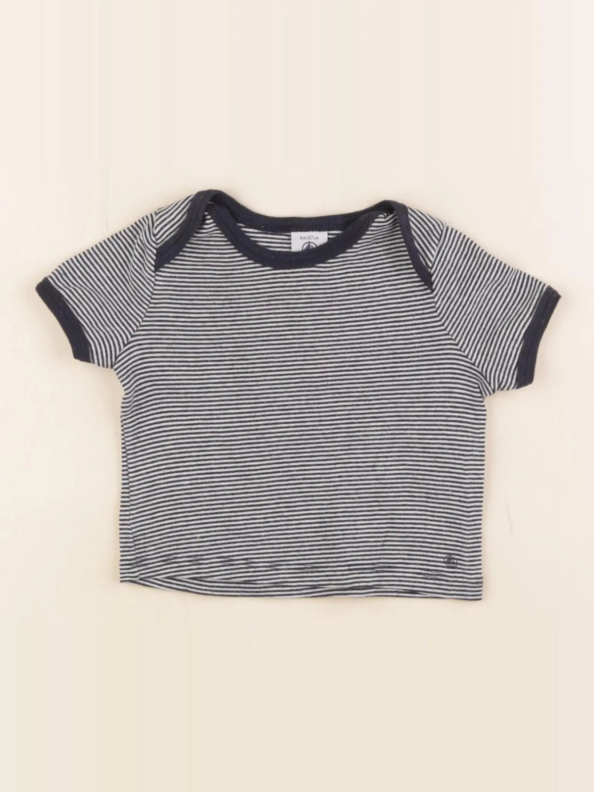 Petit Bateau - maillot de corps bleu - 6 mois