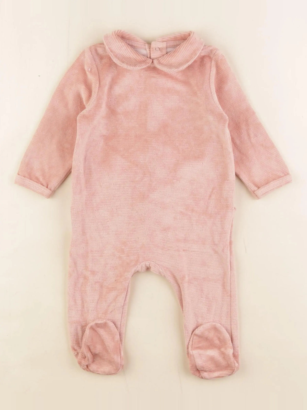 Vertbaudet - pyjama velours rose - 6 mois
