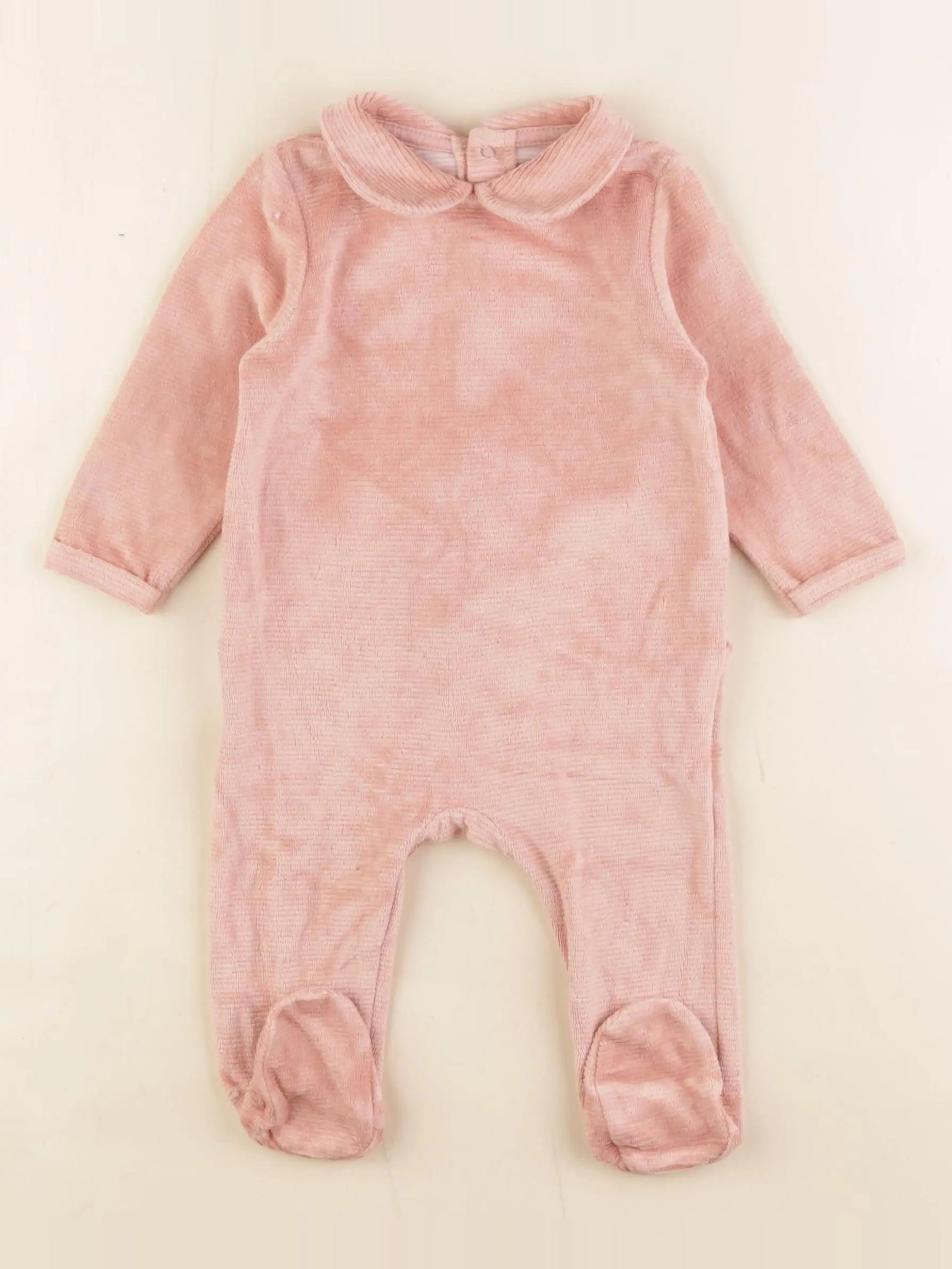 Vertbaudet - pyjama velours rose - 6 mois