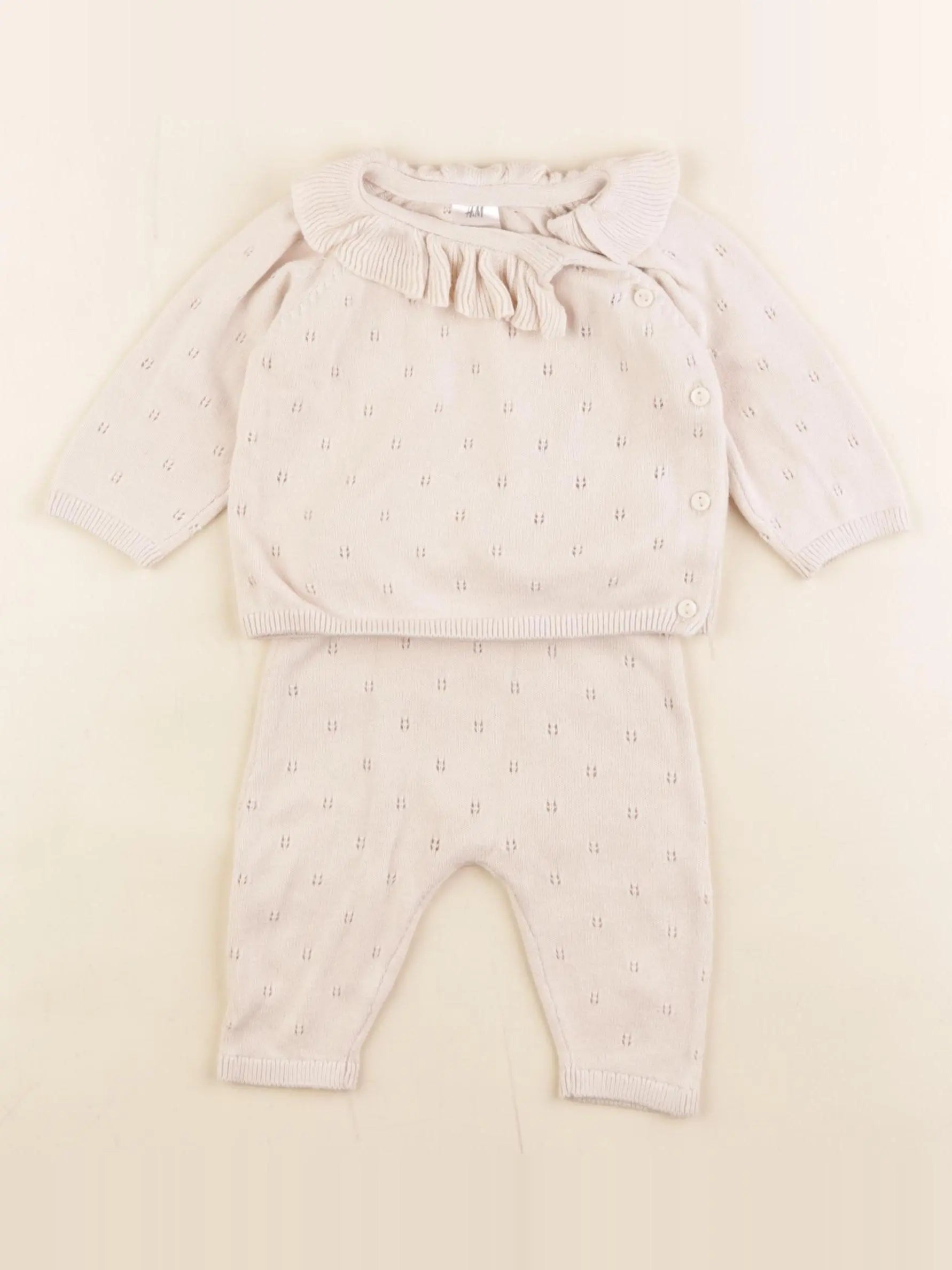 H&M - ensemble beige - 1/2 mois