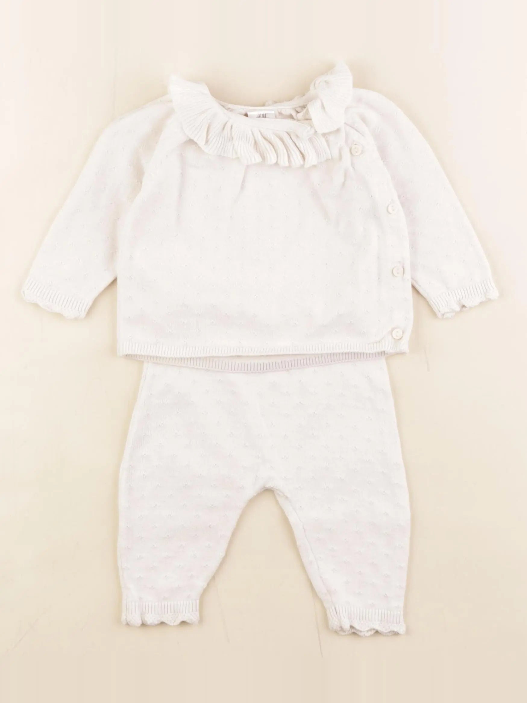 H&M - ensemble beige - 2/4 mois