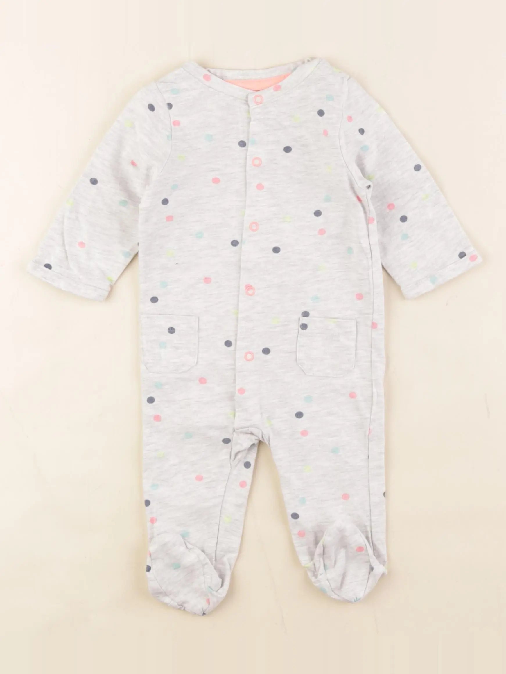 Tape à l'oeil - pyjama coton gris - 3 mois