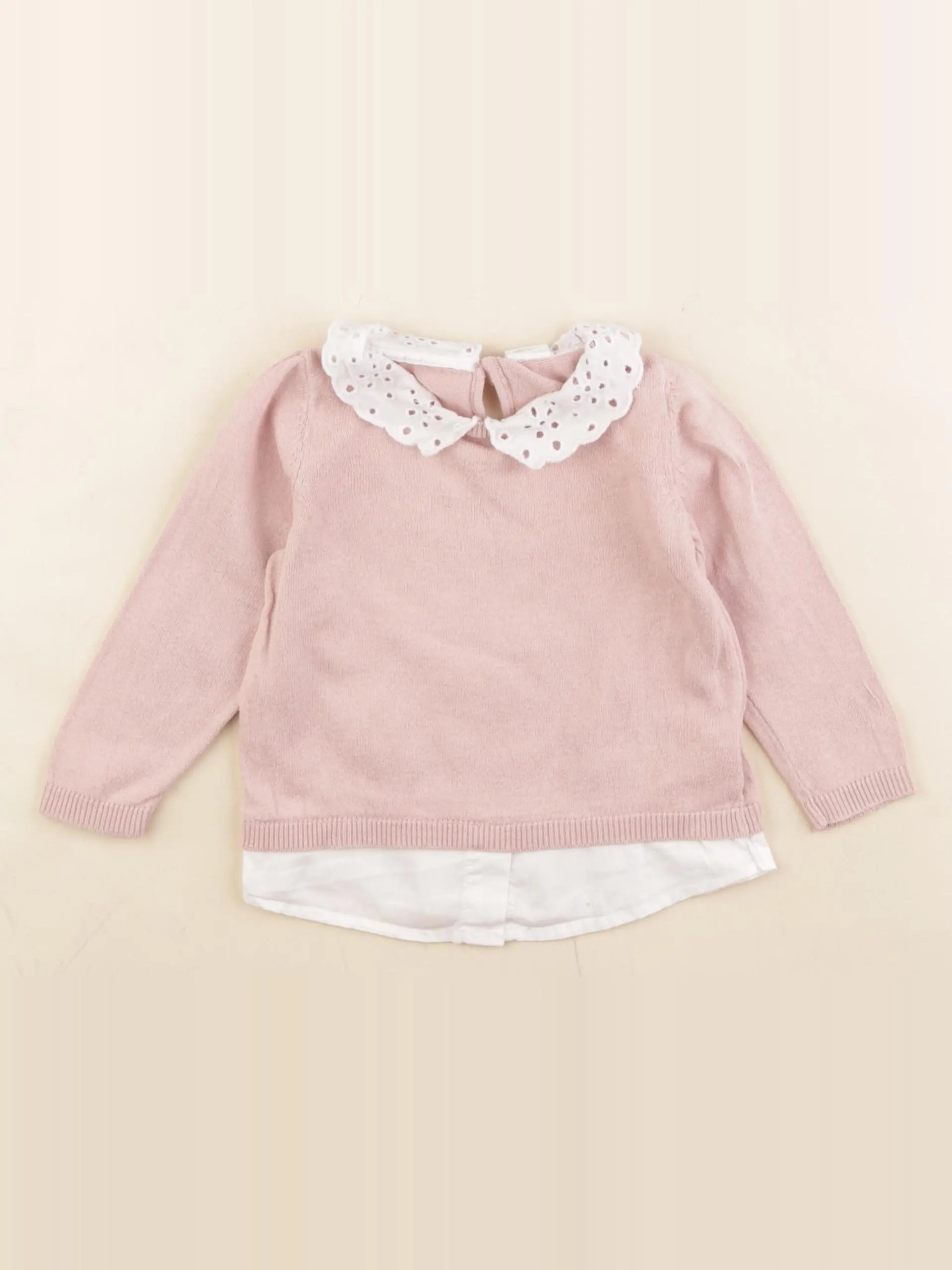H&M - pull rose - 6/9 mois