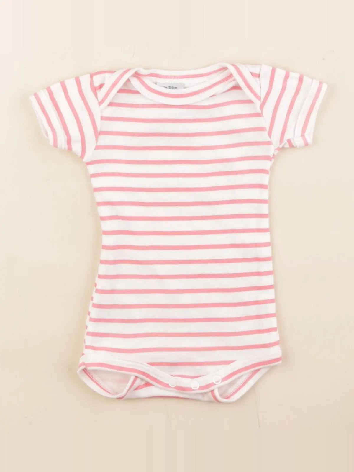 Petit Bateau - body blanc, rose - 1 mois