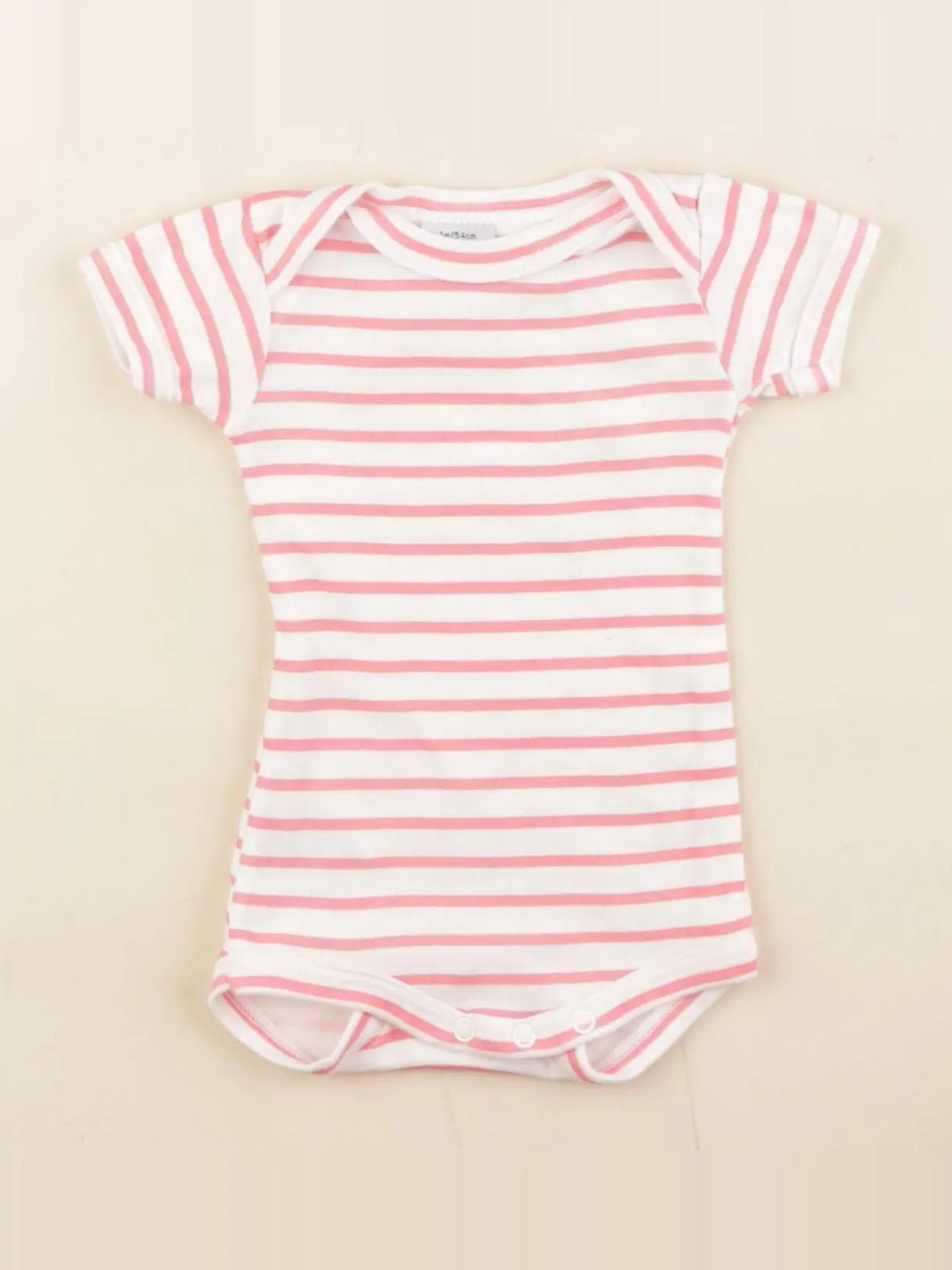 Petit Bateau - body blanc, rose - 1 mois