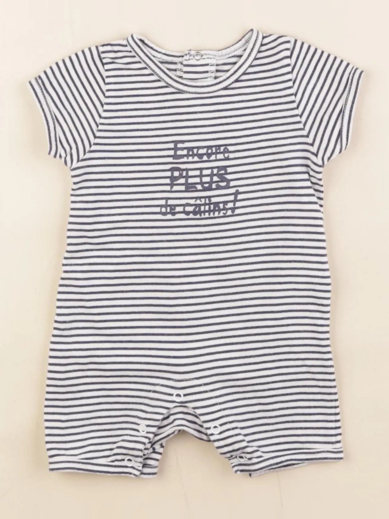 Tape à l'oeil - pyjama coton blanc, bleu - 3 mois