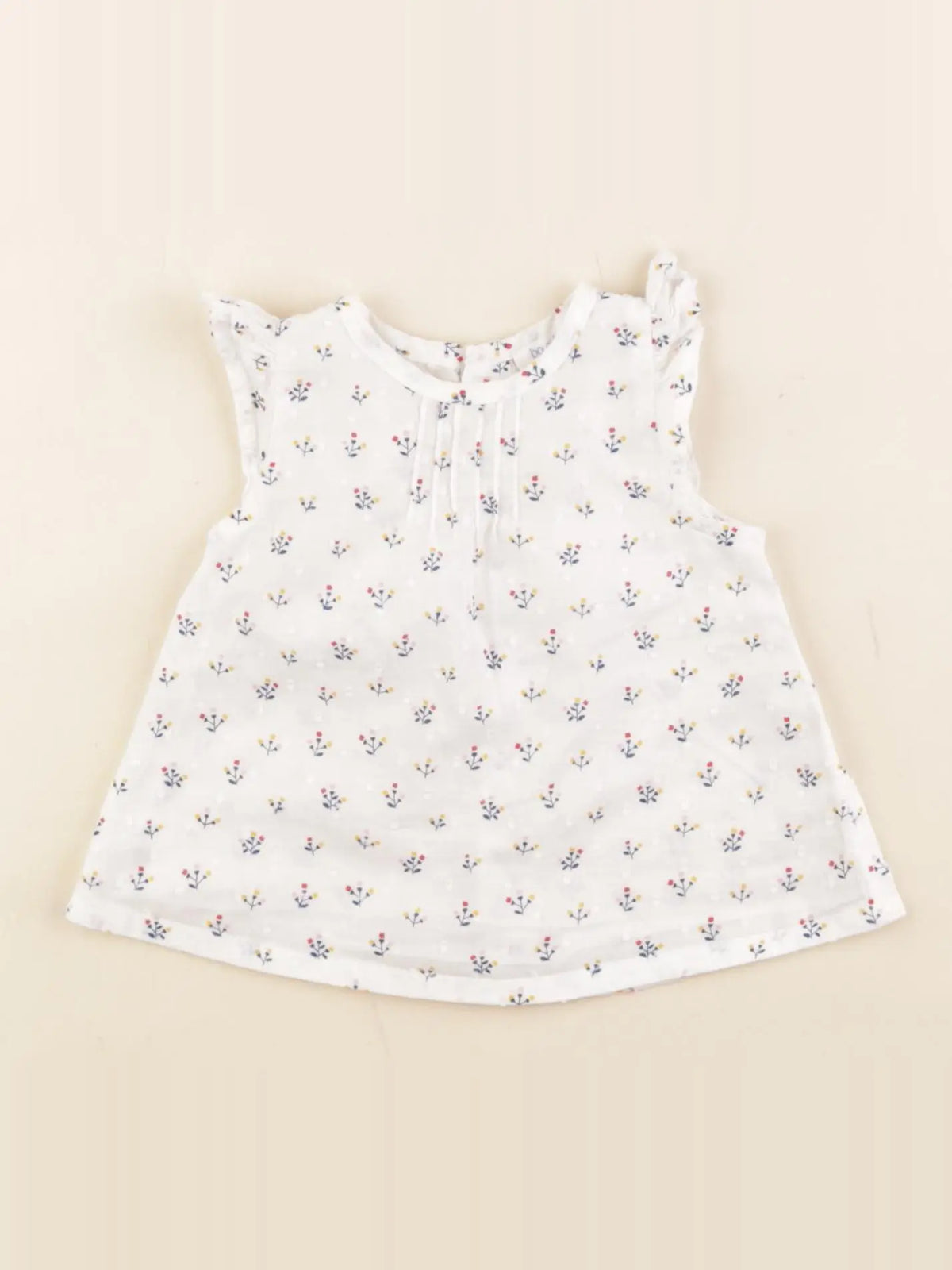 Boutchou - blouse blanc, bleu - 3 mois