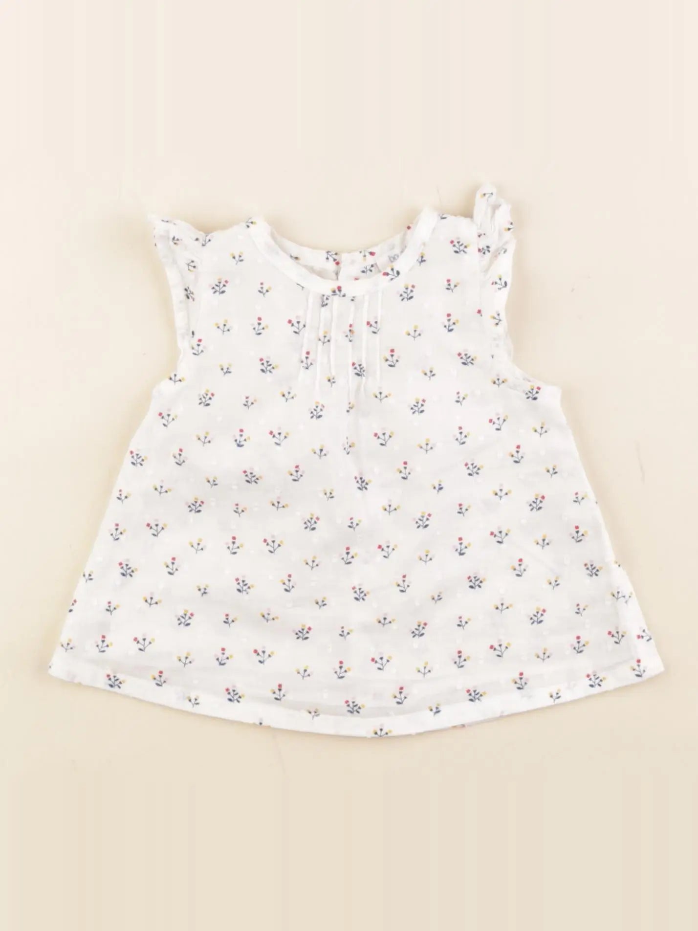 Boutchou - blouse blanc, bleu - 3 mois