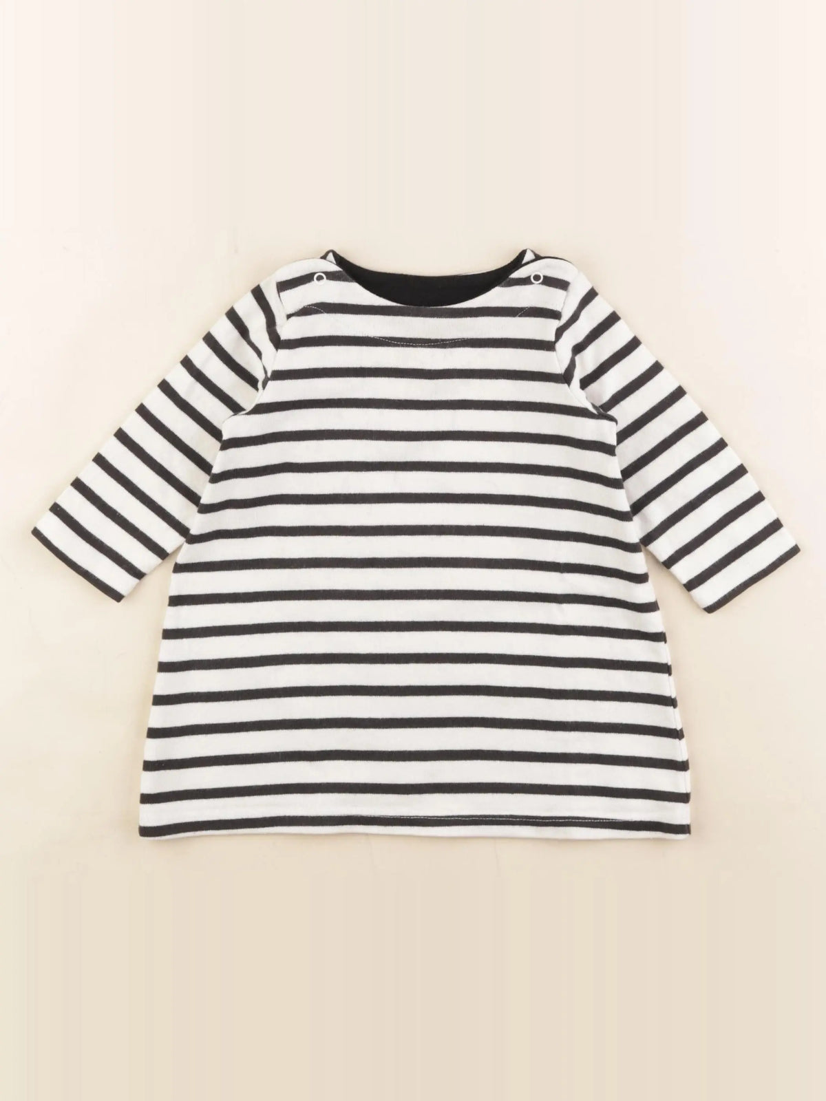 Petit Bateau - robe beige, noir - 12 mois