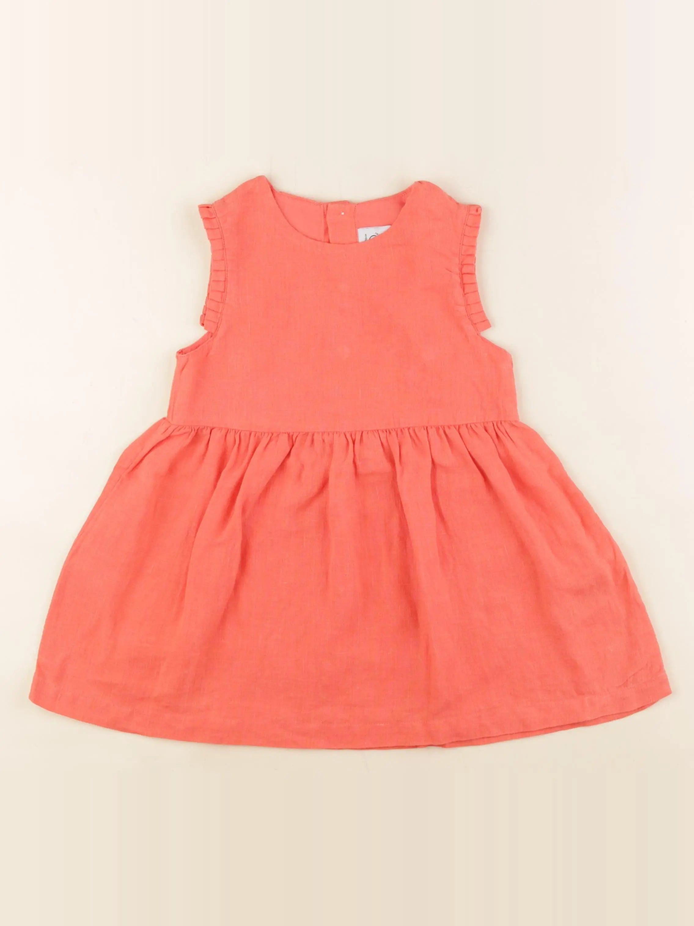 Petit Bateau - robe orange - 24 mois