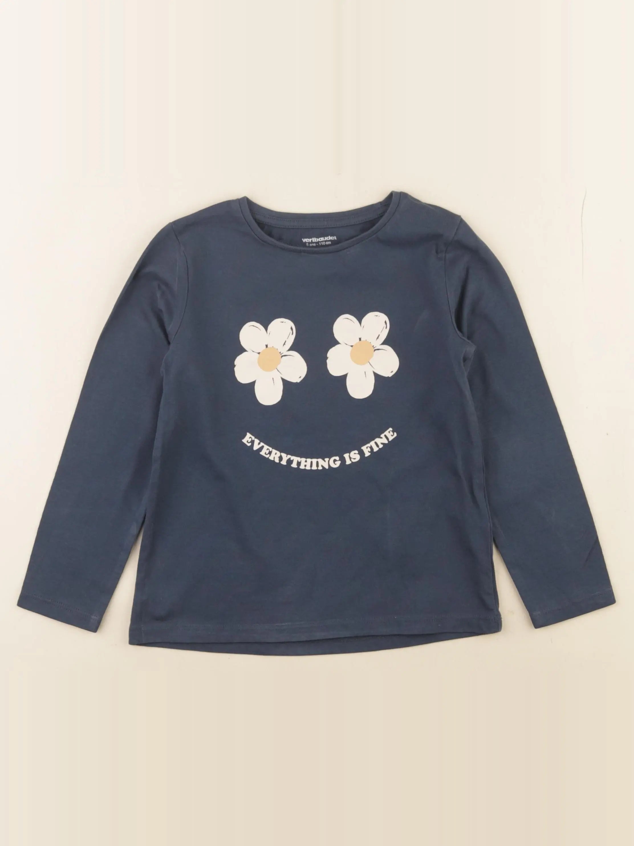 Vertbaudet - tee-shirt bleu - 5 ans