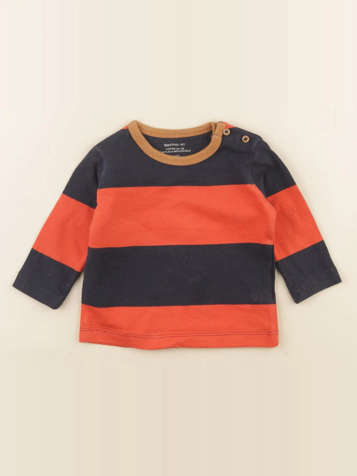 Boutchou - tee-shirt bleu, orange - 6 mois