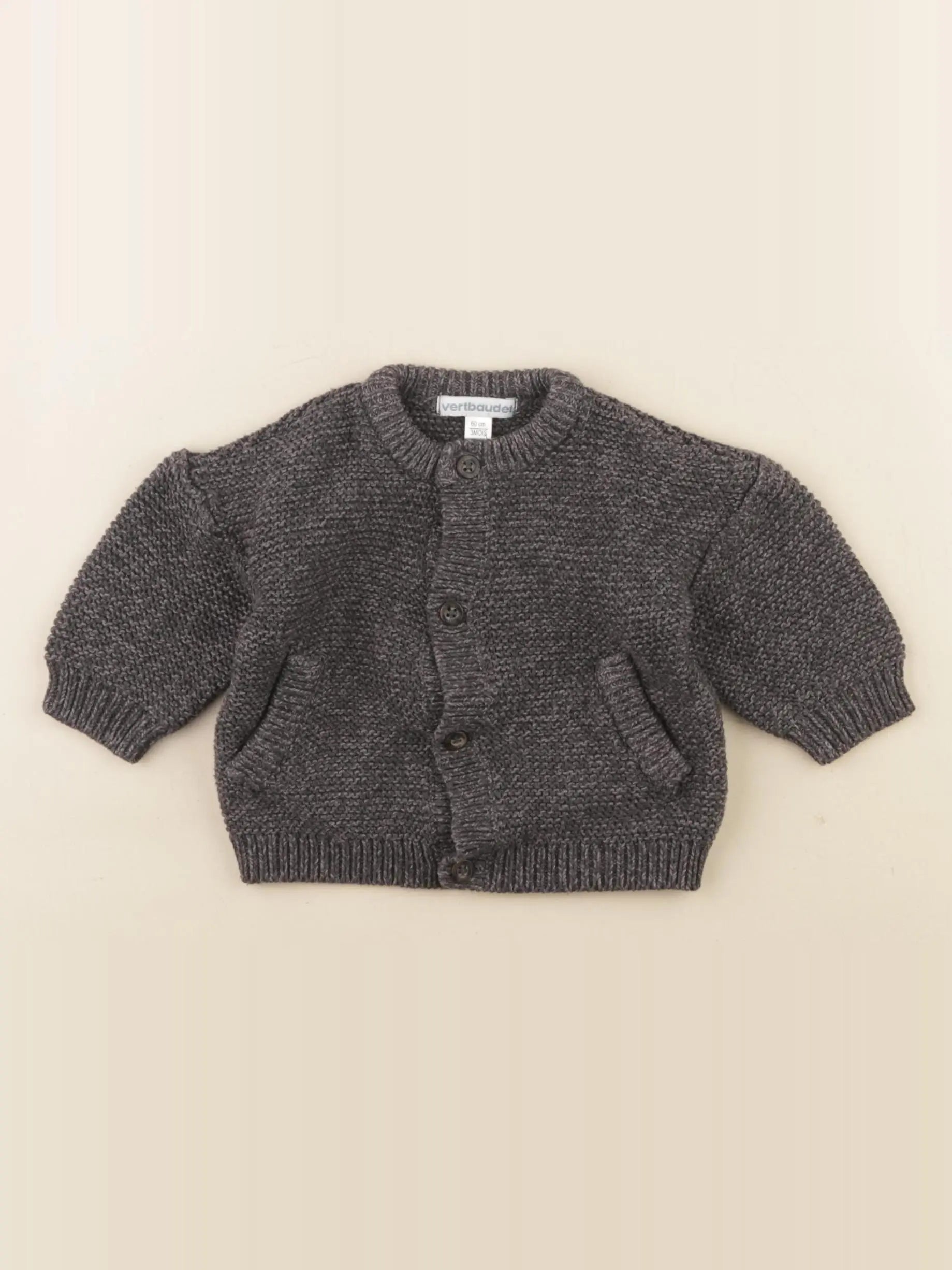 Vertbaudet - gilet marron - 3 mois