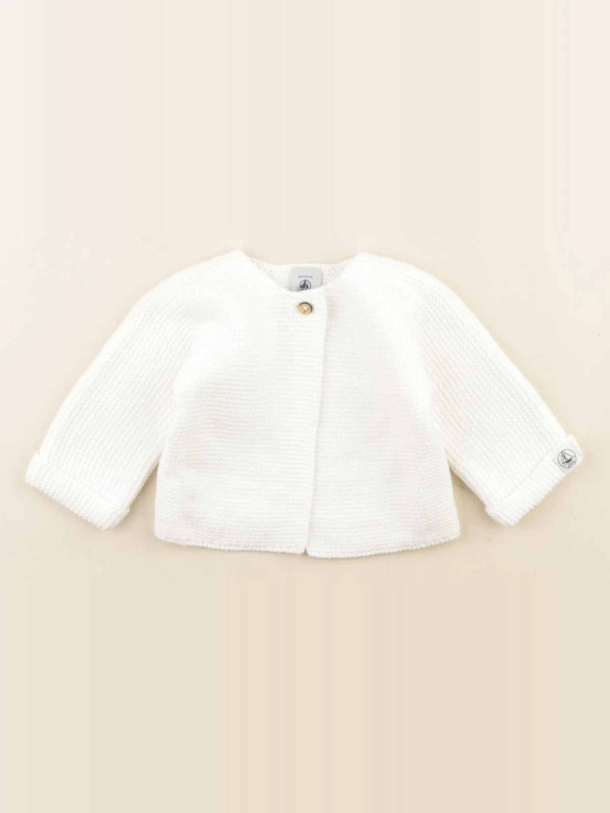 Petit Bateau - gilet blanc - 6 mois