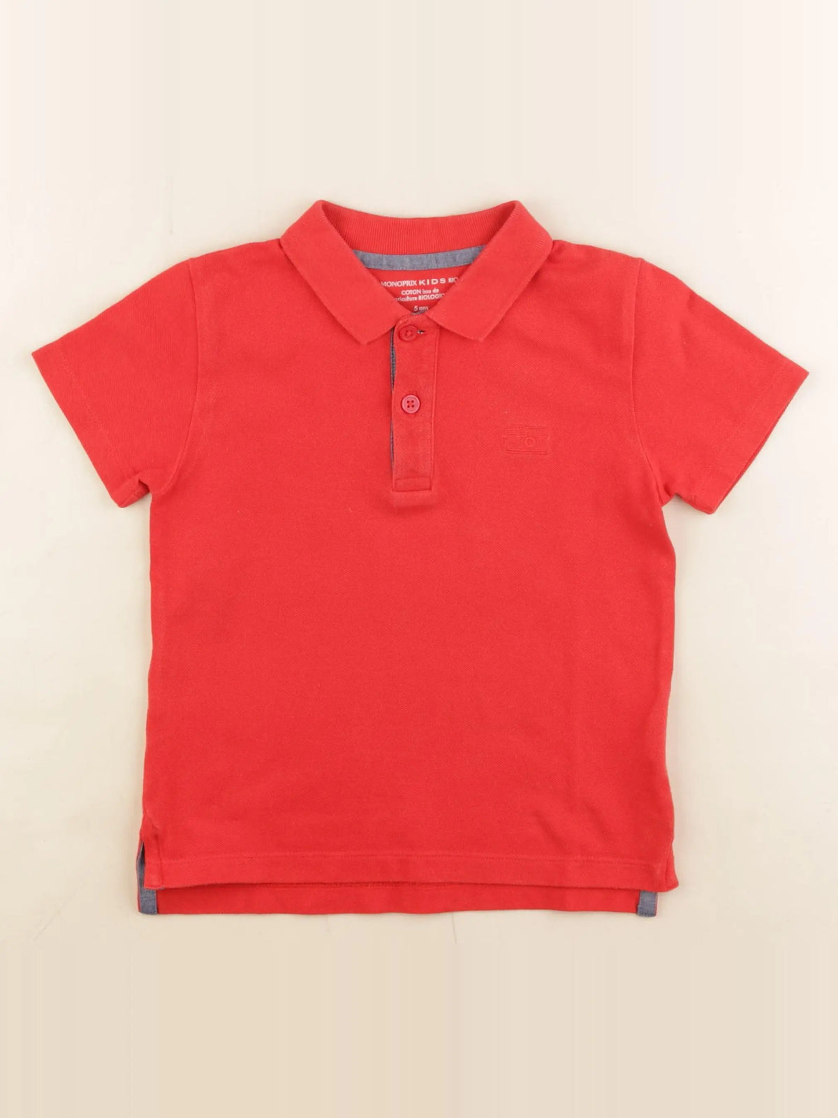 Monoprix - polo rouge - 5 ans
