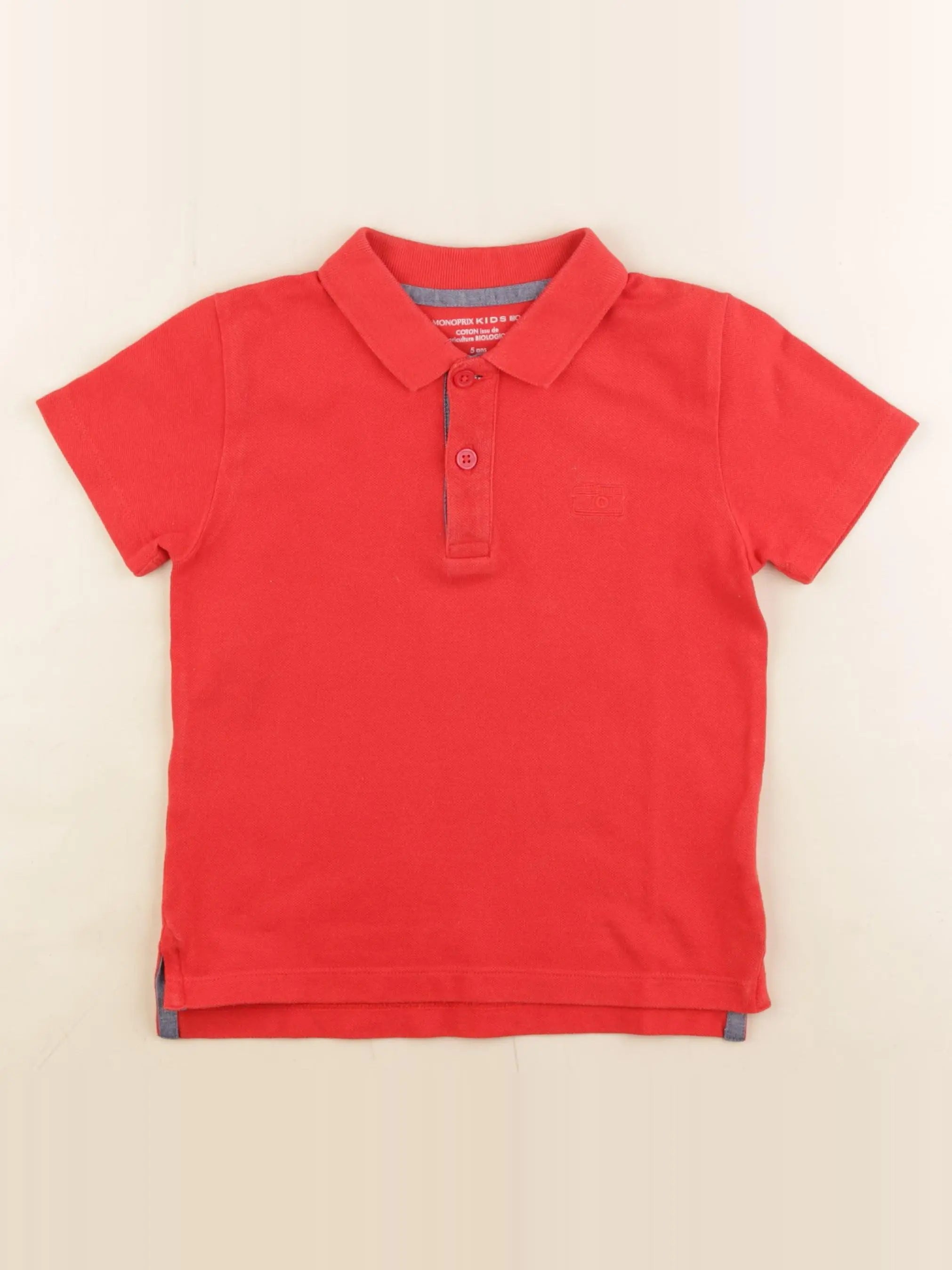 Monoprix - polo rouge - 5 ans