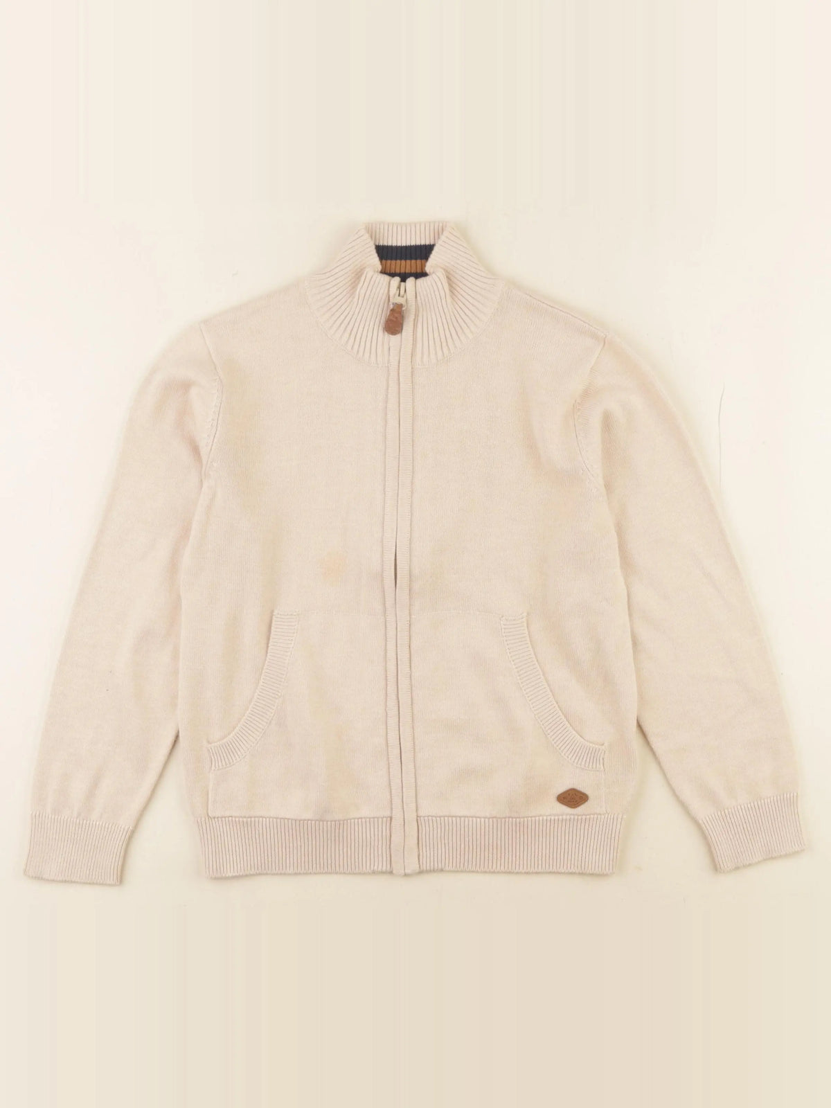 Vertbaudet - gilet beige - 8 ans