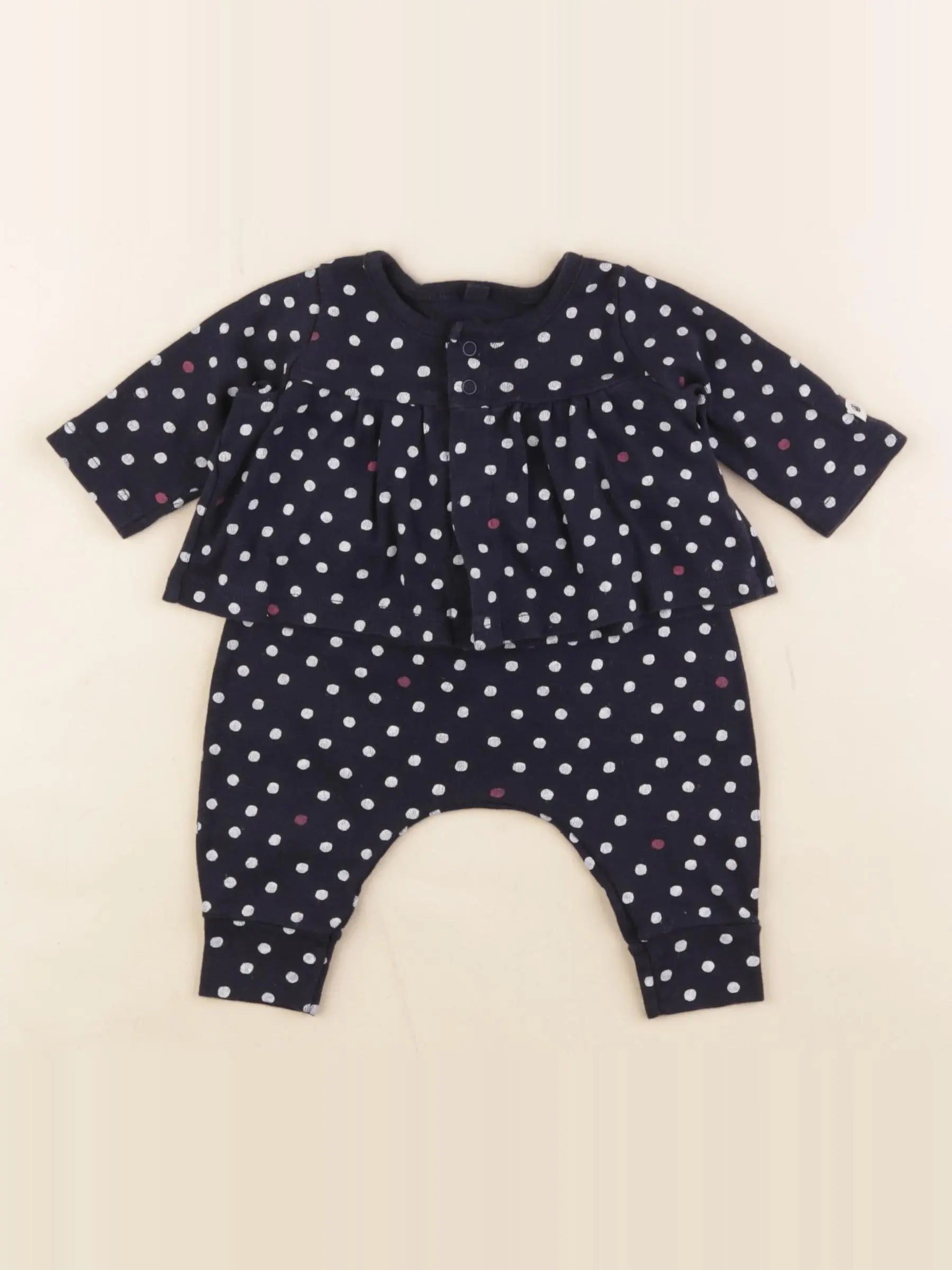 Petit Bateau - ensemble bleu - 1 mois