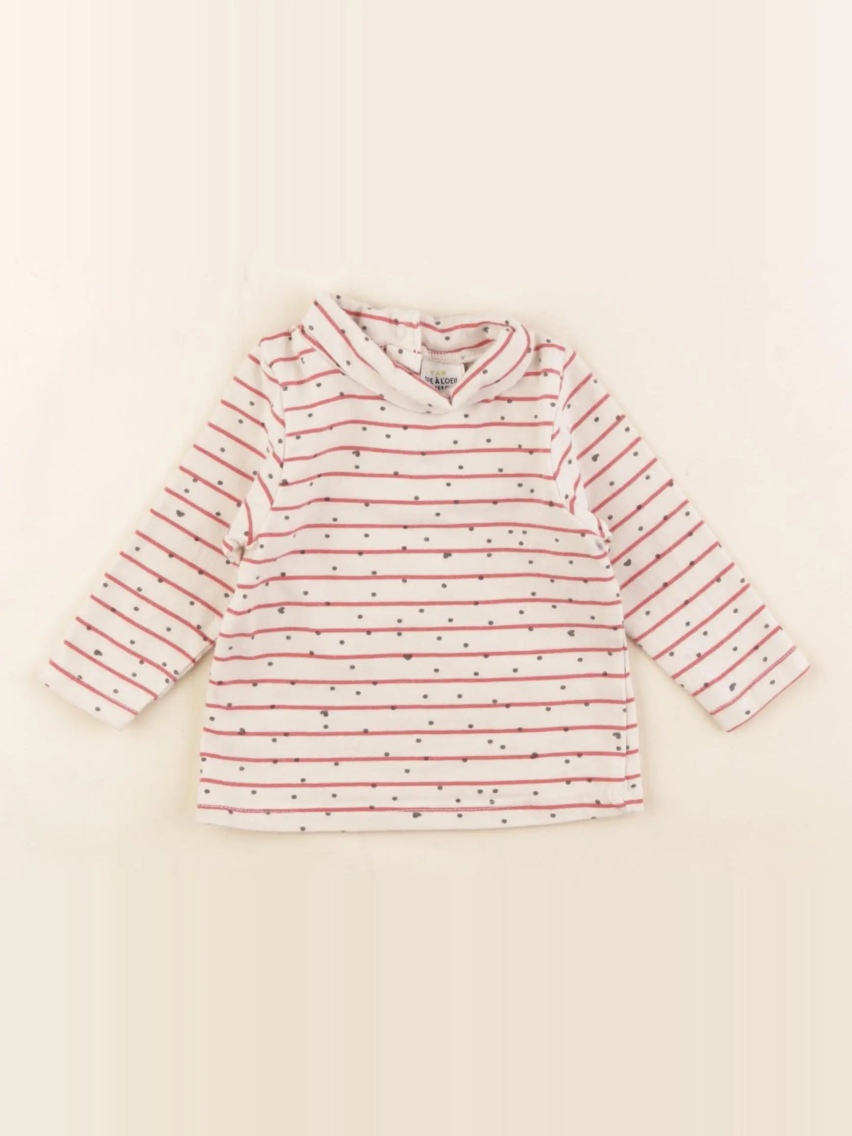 Tape à l'oeil - sous-pull beige, rouge - 3 mois