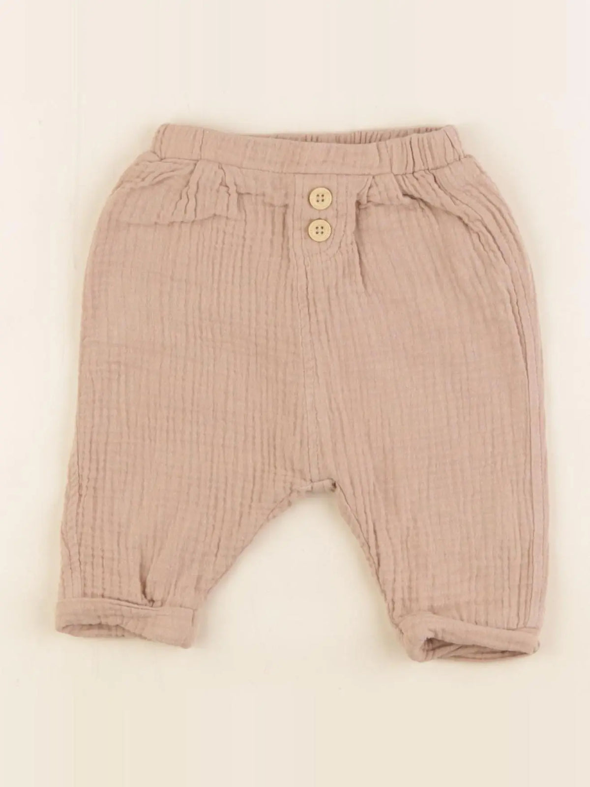 Vertbaudet - pantalon doublé beige - 3 mois