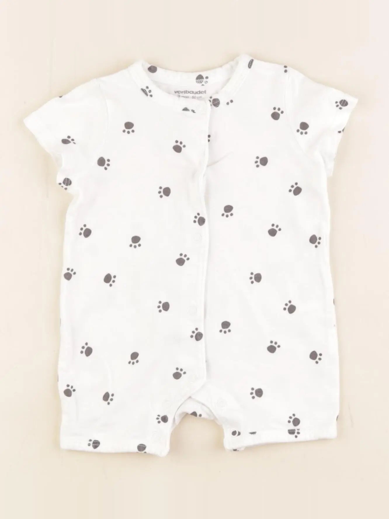 Vertbaudet - combinaison blanc - 3 mois