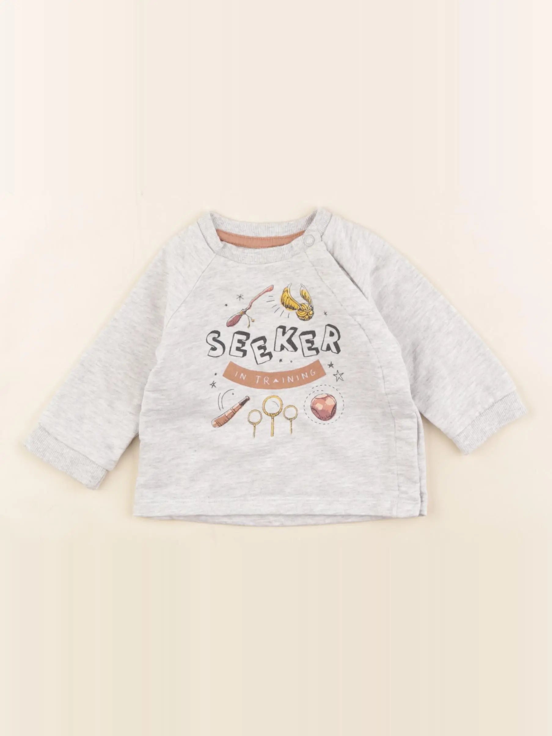 H&M - sweat gris - 2/4 mois