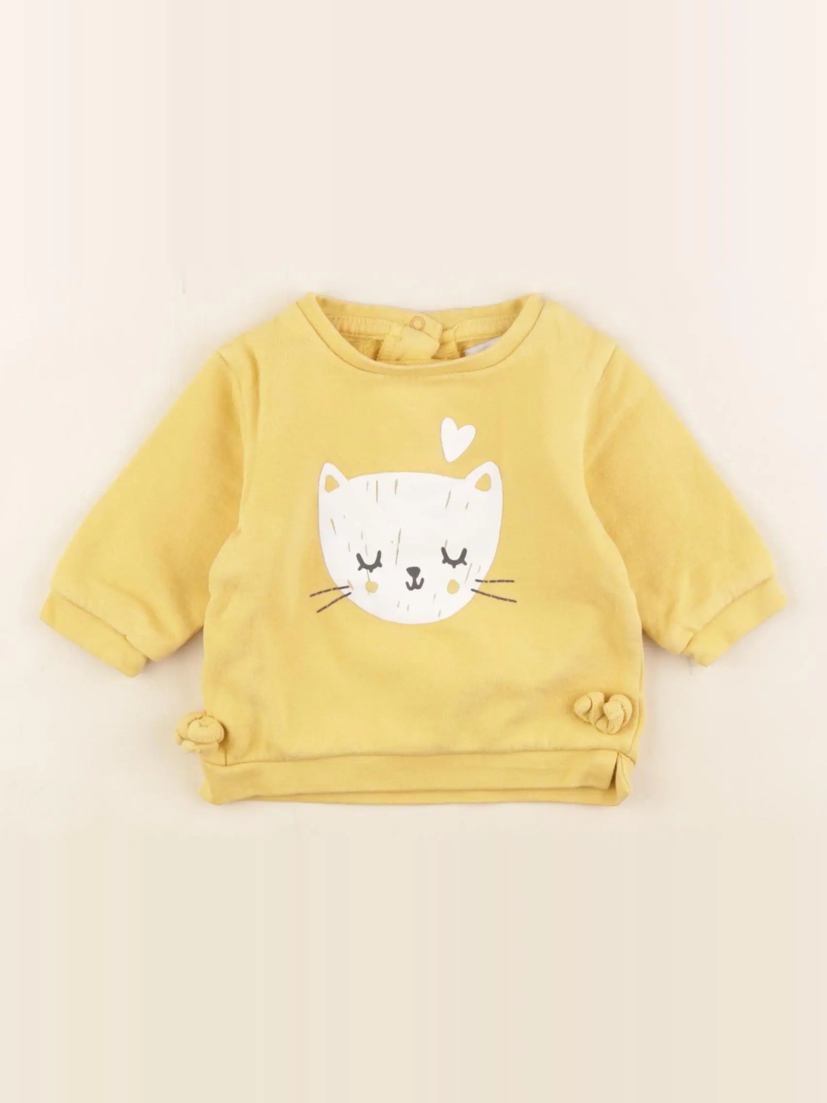 Vertbaudet - sweat jaune - 3 mois